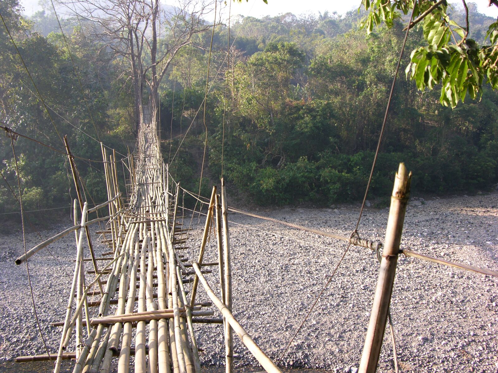 Nikon E8700 sample photo. Bridge, bamboo, stone river photography