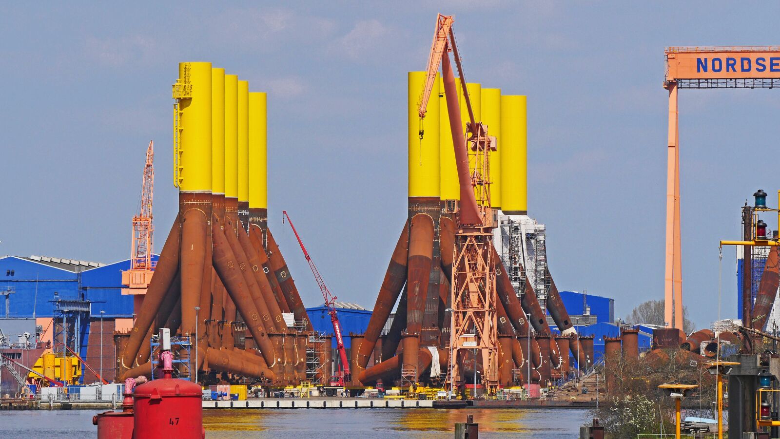 Panasonic Lumix DMC-GH3 sample photo. Shipyard, off-shore wind park photography