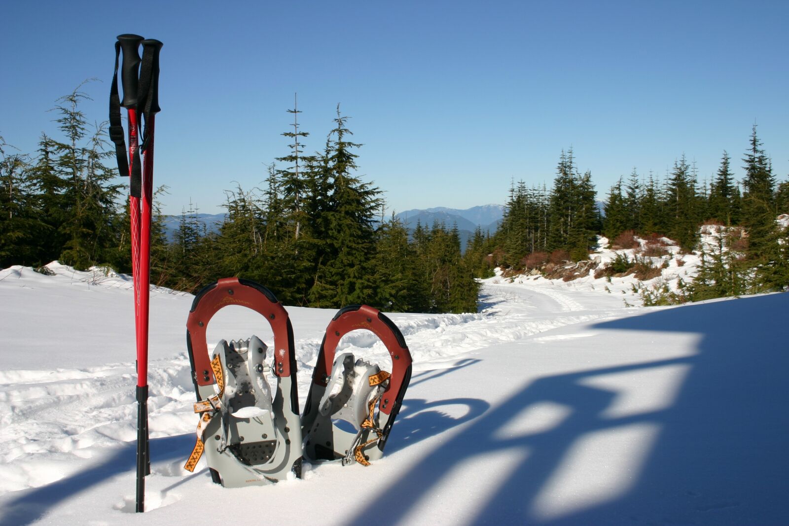 Canon EOS 300D (EOS Digital Rebel / EOS Kiss Digital) sample photo. Snowshoes, snowshoeing, winter sports photography