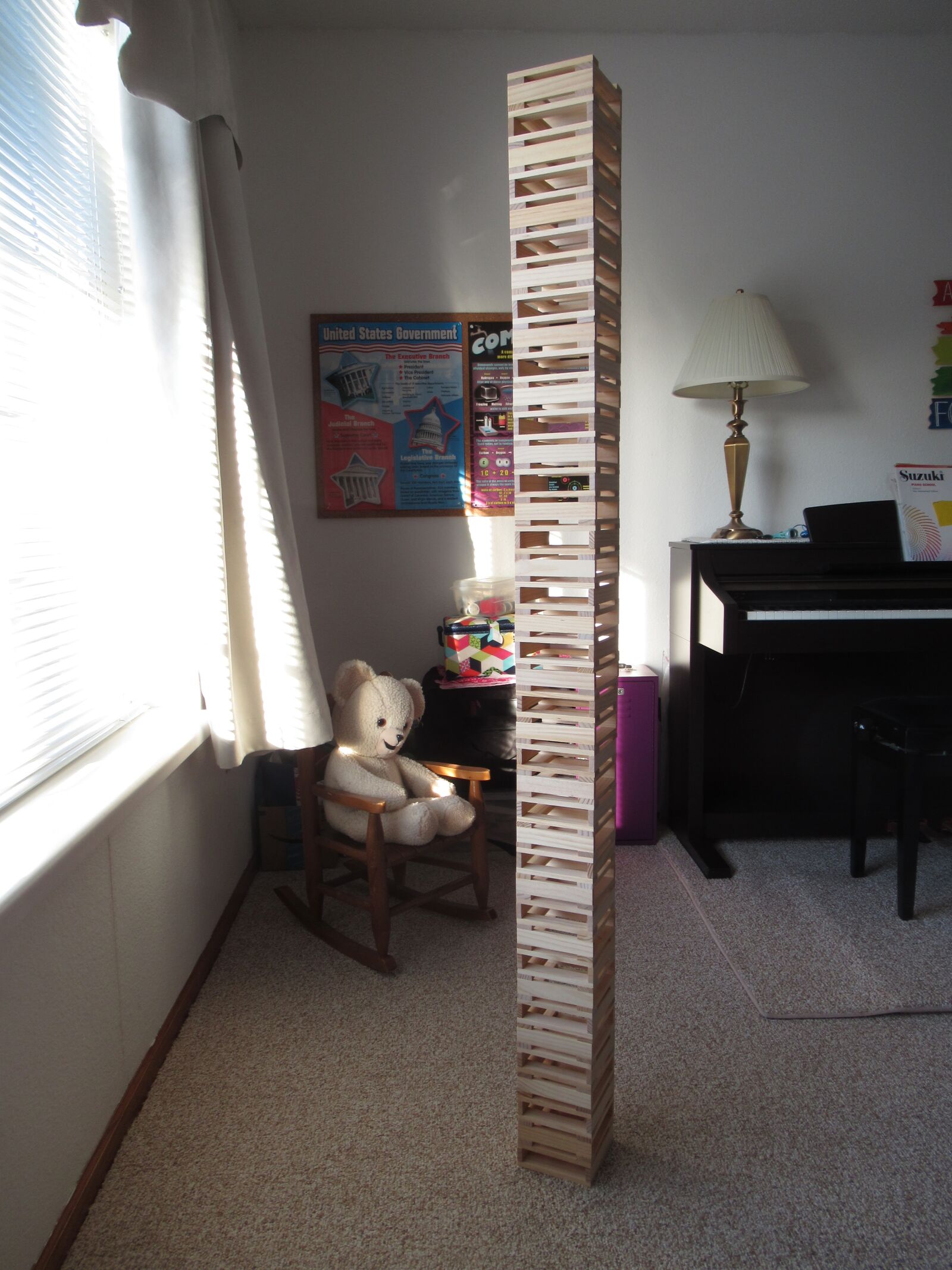 Canon PowerShot SX620 HS sample photo. Blocks, wood, tower photography