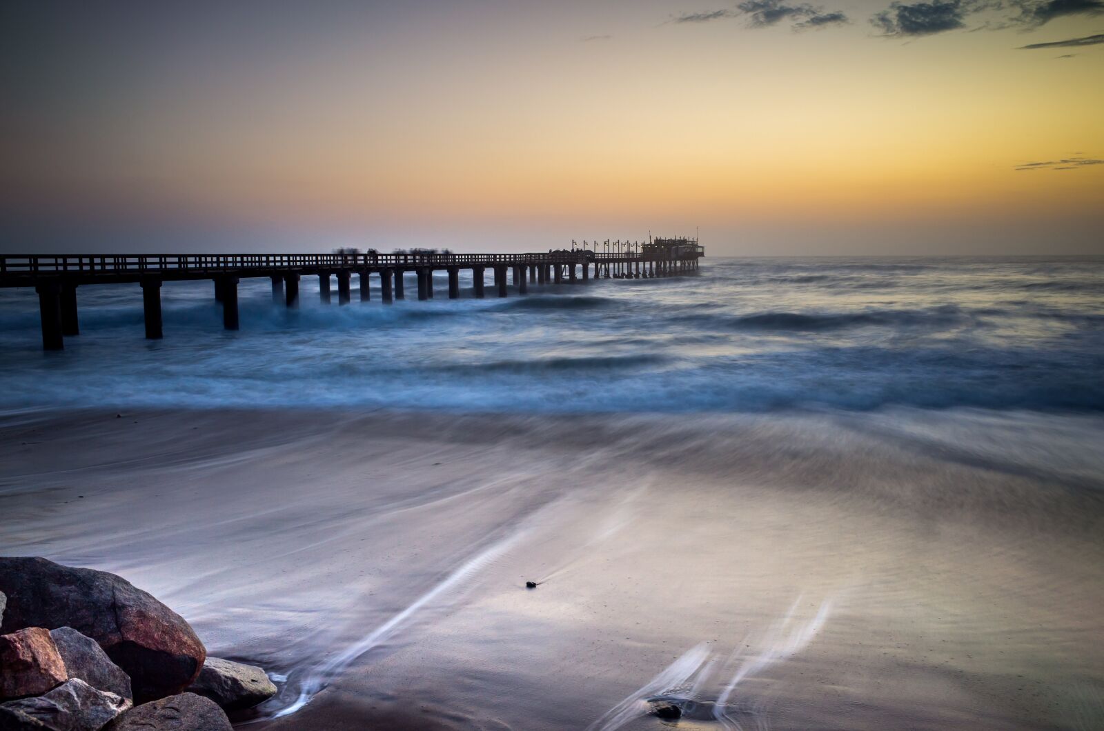 Ricoh GR sample photo. Beach, dawn, dock photography