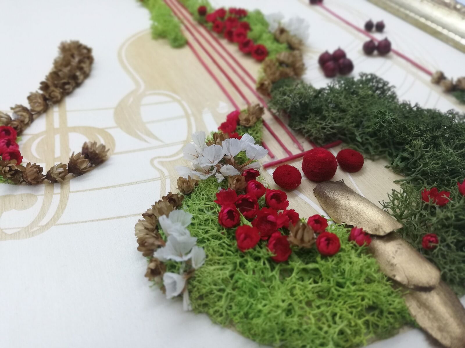 HUAWEI P20 lite sample photo. Stabilized lichen violin, table photography