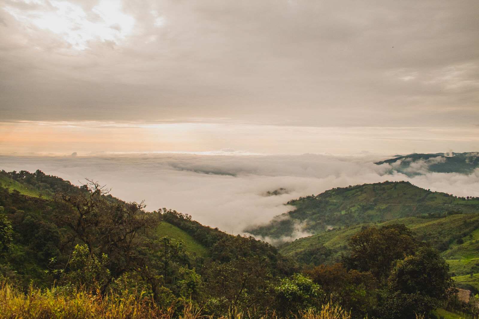 Canon EF-S 18-55mm F3.5-5.6 II sample photo. Clouds, trees, mountain, view photography
