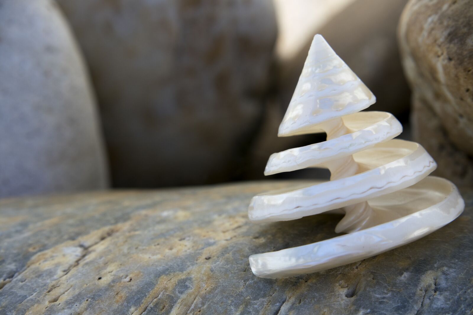 Nikon 1 Nikkor VR 30-110mm F3.8-5.6 sample photo. Shell, spiral, stones photography