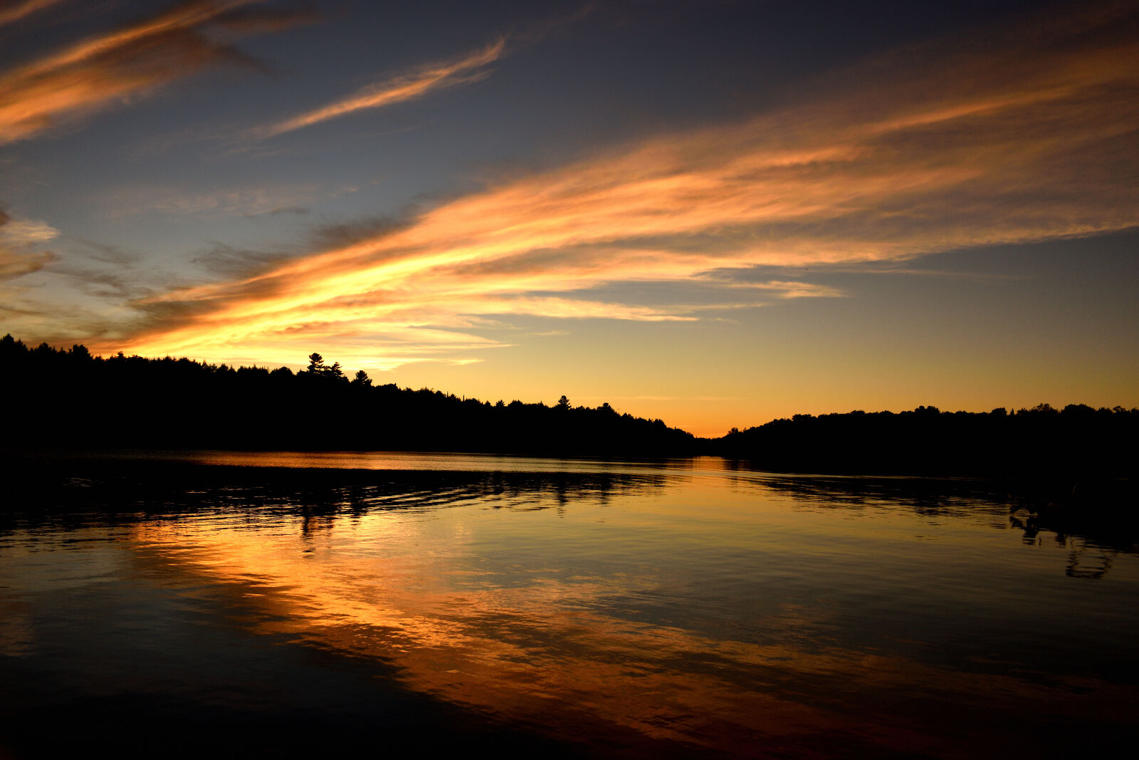 Nikon AF-P DX Nikkor 18-55mm F3.5-5.6G sample photo. Sunset ahmic lake ontario photography