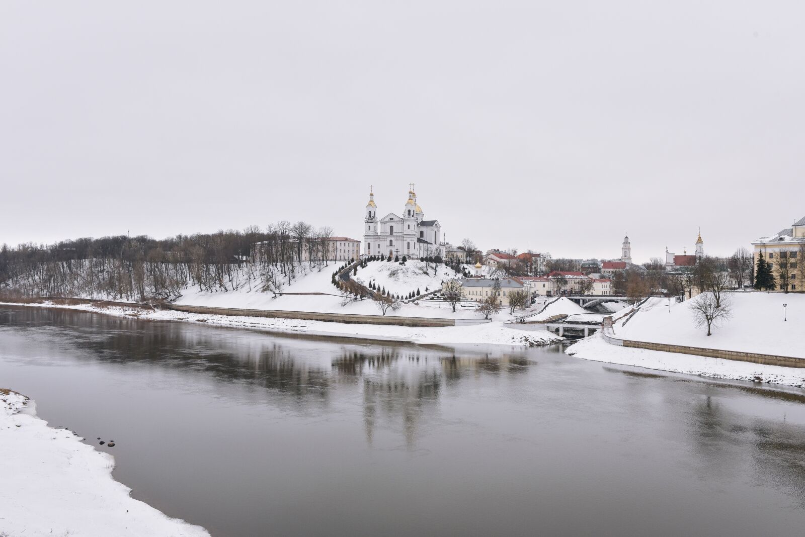 Nikon D750 sample photo. River, winter, church photography