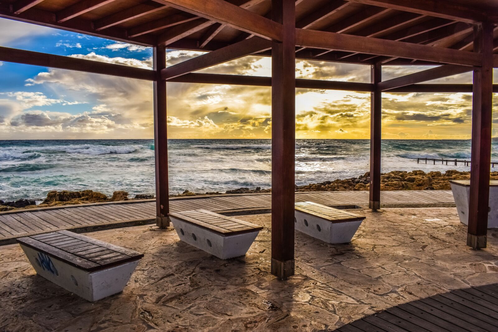 Nikon D3300 sample photo. Promenade, sea, bench photography