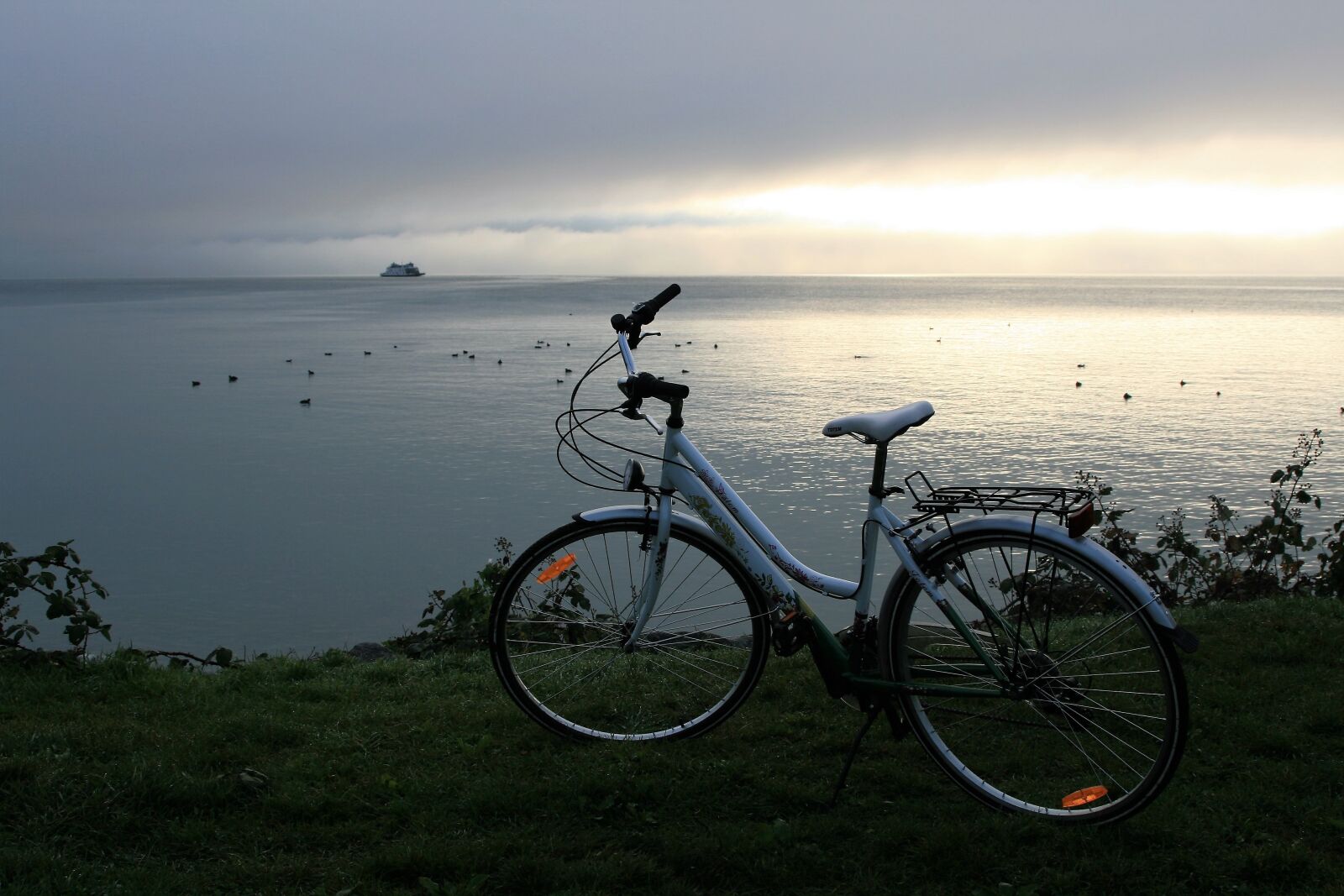 Canon EOS 400D (EOS Digital Rebel XTi / EOS Kiss Digital X) sample photo. Morning, bike, landscape photography
