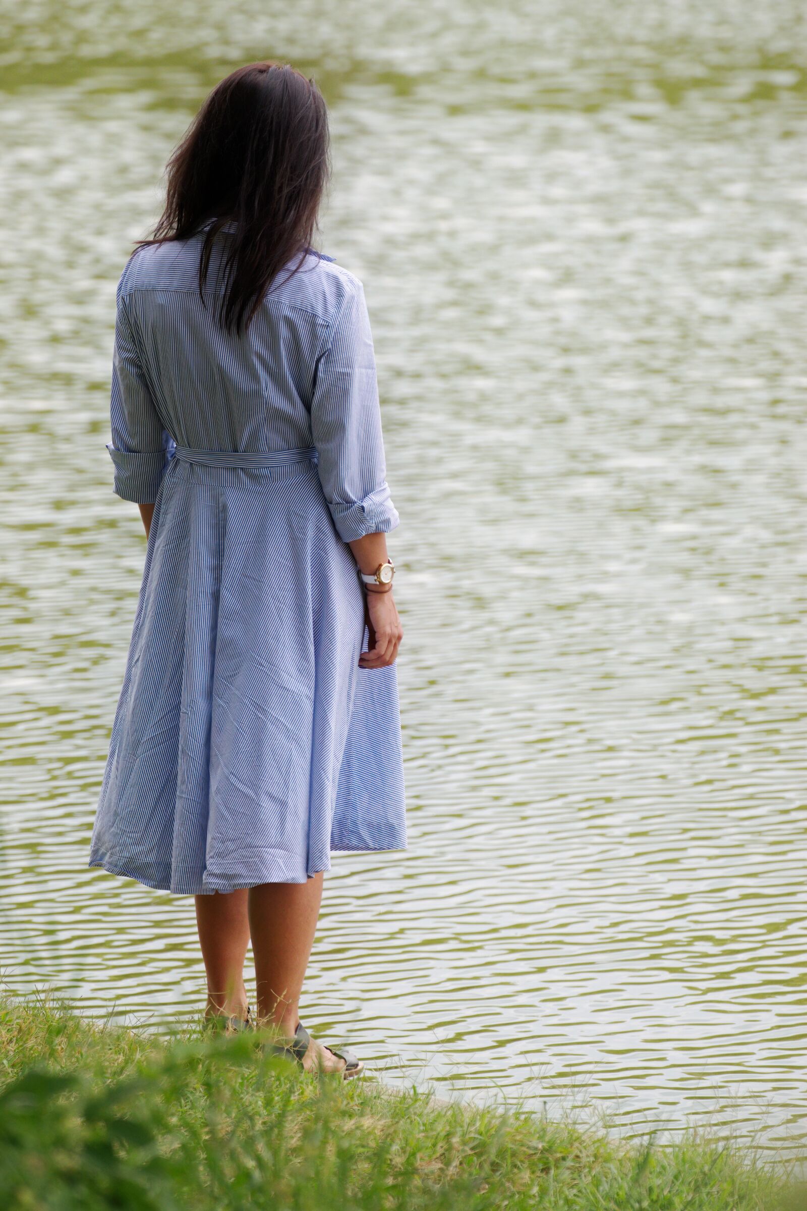 Nikon D5300 sample photo. Woman, dress, lake photography