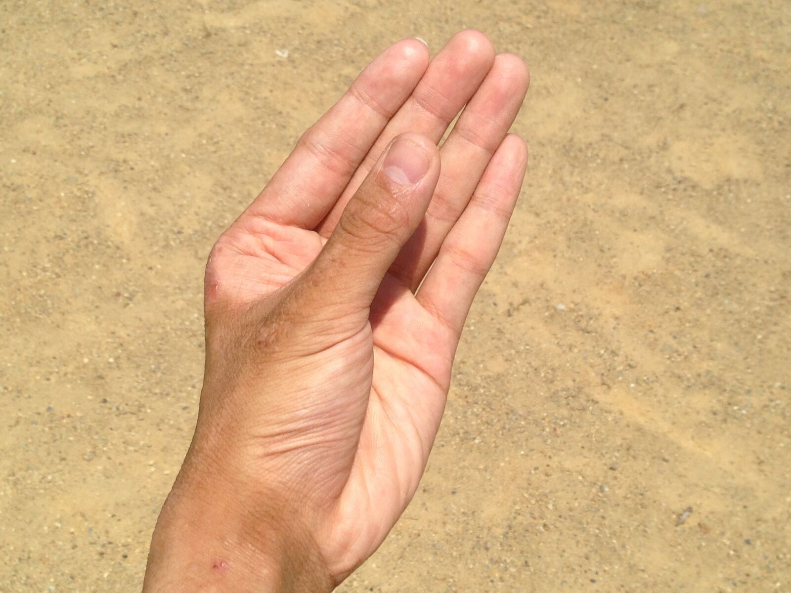iPhone 5 back camera 4.12mm f/2.4 sample photo. Hand, nail, sand photography