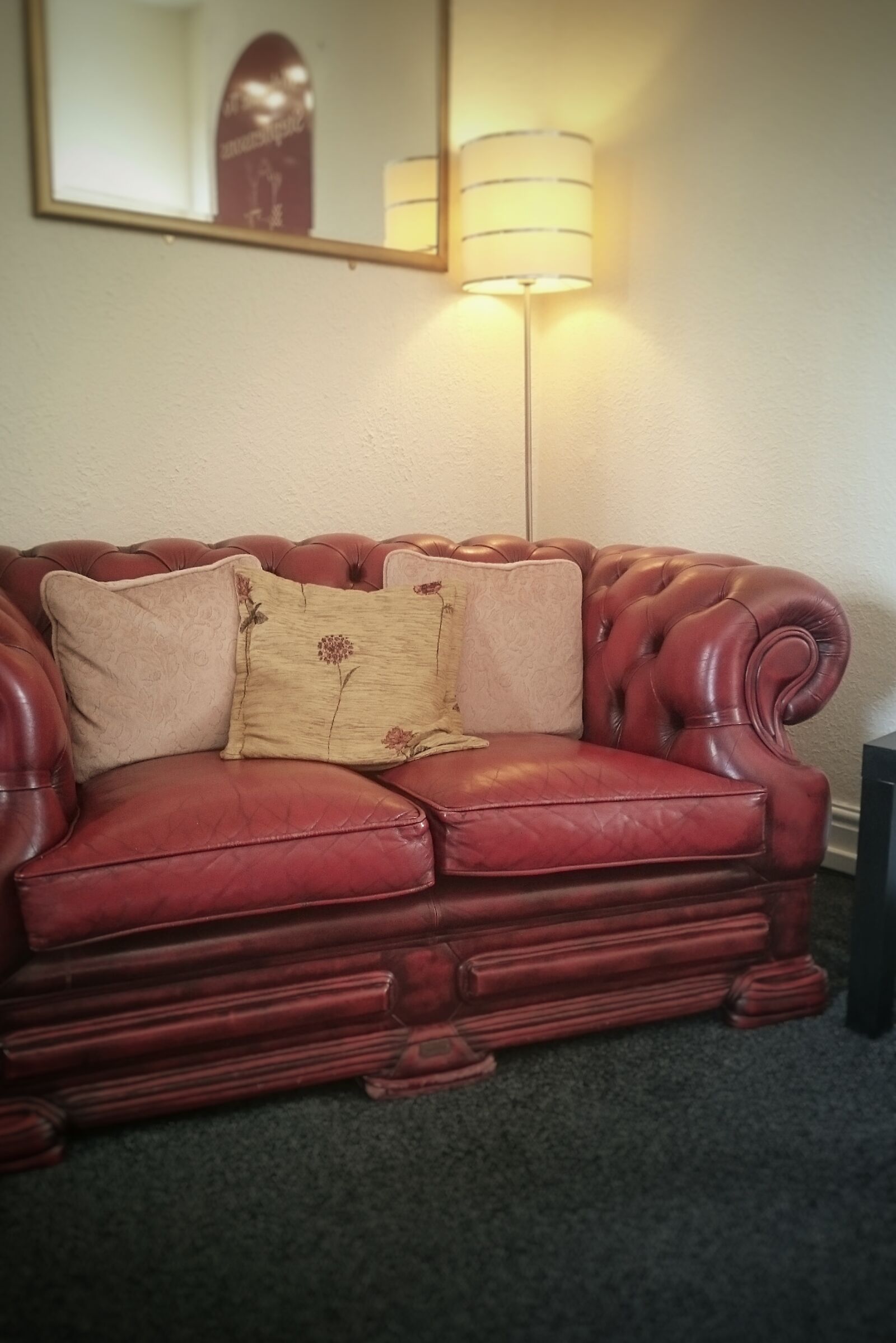 Sony Xperia Z3 Compact sample photo. Chesterfield, leather, seat, red photography