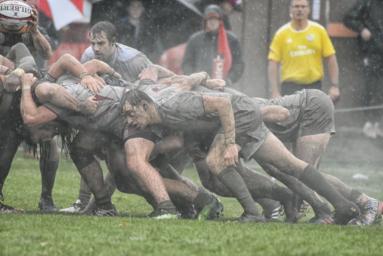 Nikon D7200 sample photo. Rugby, mud, college photography