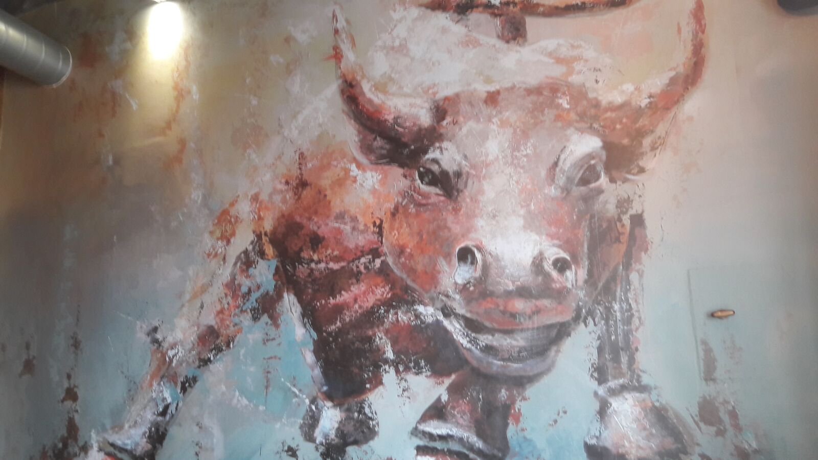 Samsung Galaxy A5(2016) sample photo. Mural, bull, cafebar photography