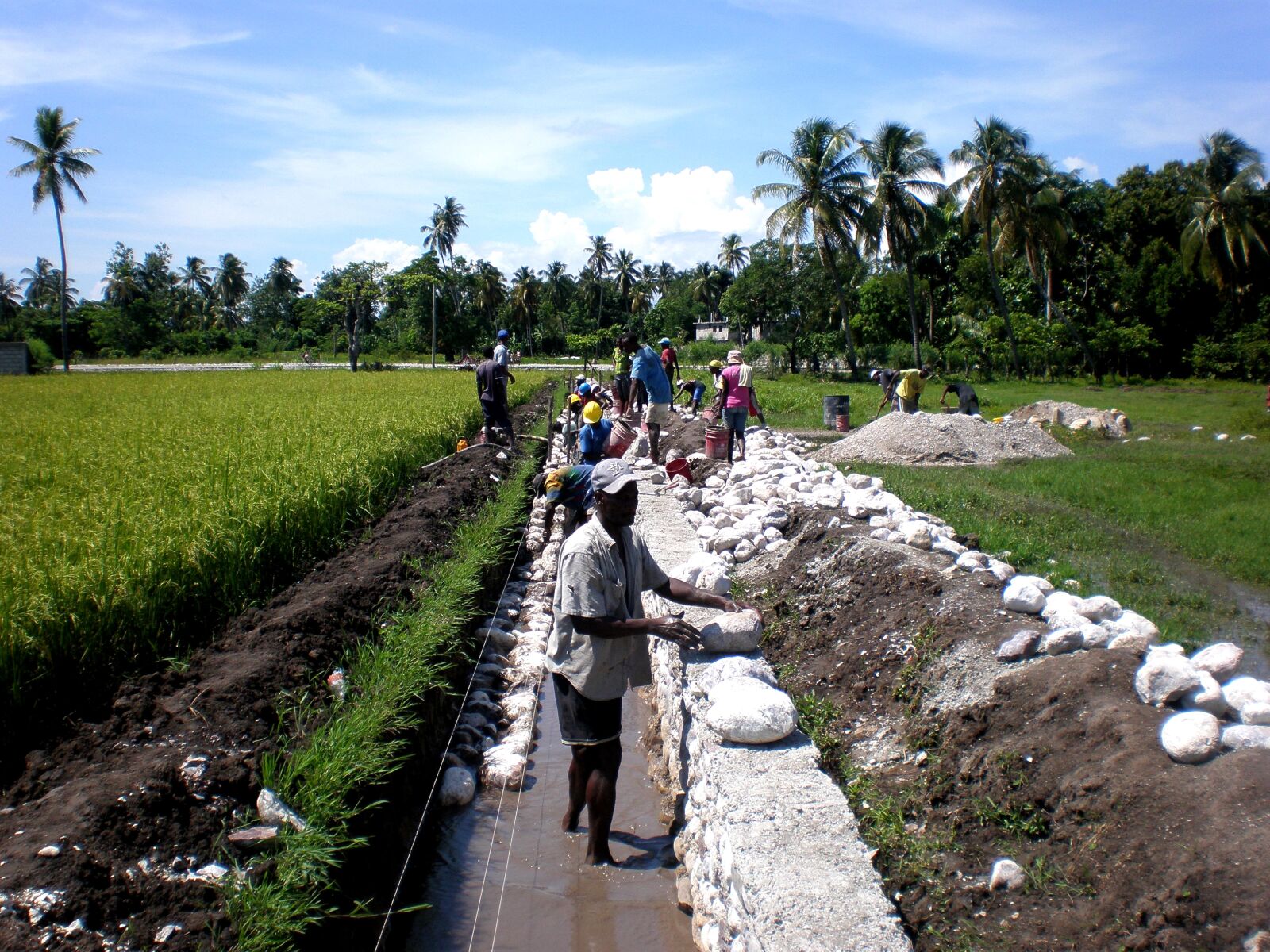 Olympus FE280,X820,C520 sample photo. Haitian, workers, building, irrigation photography