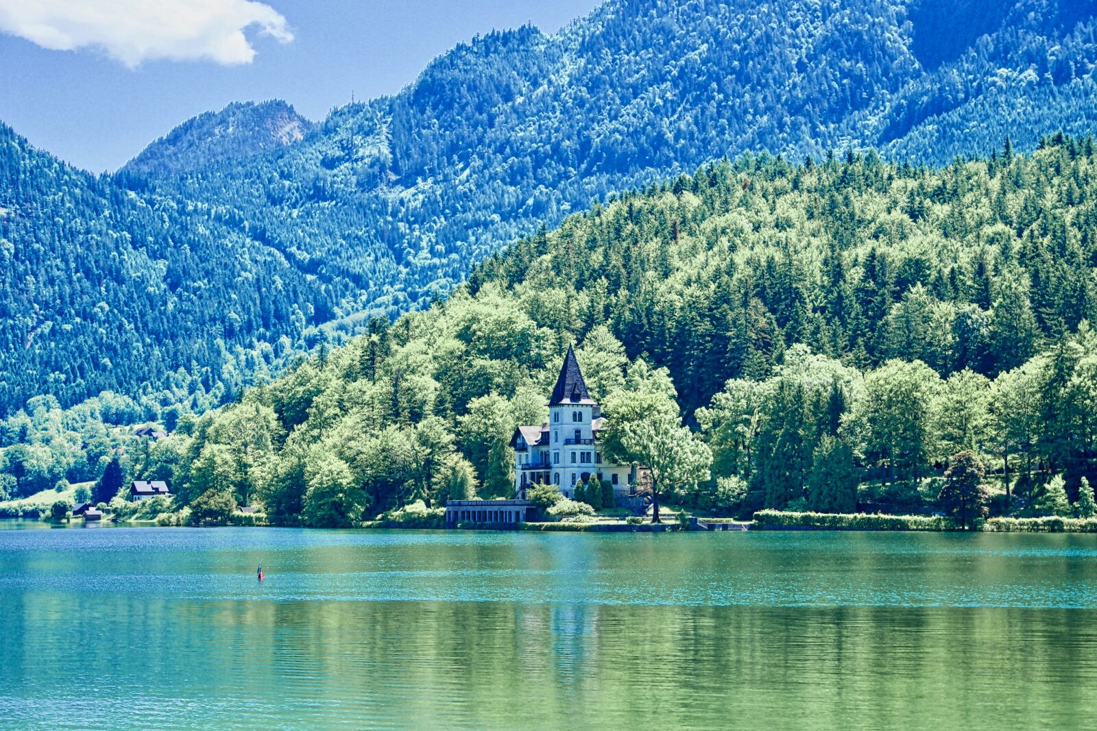 Sony a6500 sample photo. Serenity, house, lake photography