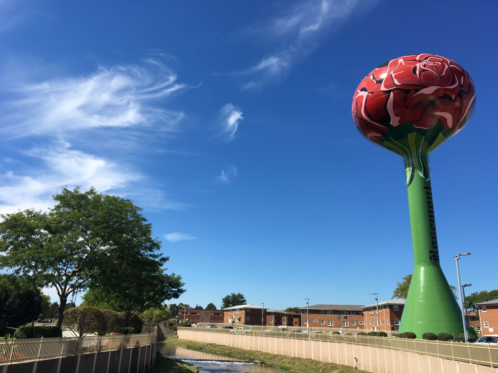 Apple iPhone 6s sample photo. Rosemont, water tank, stream photography