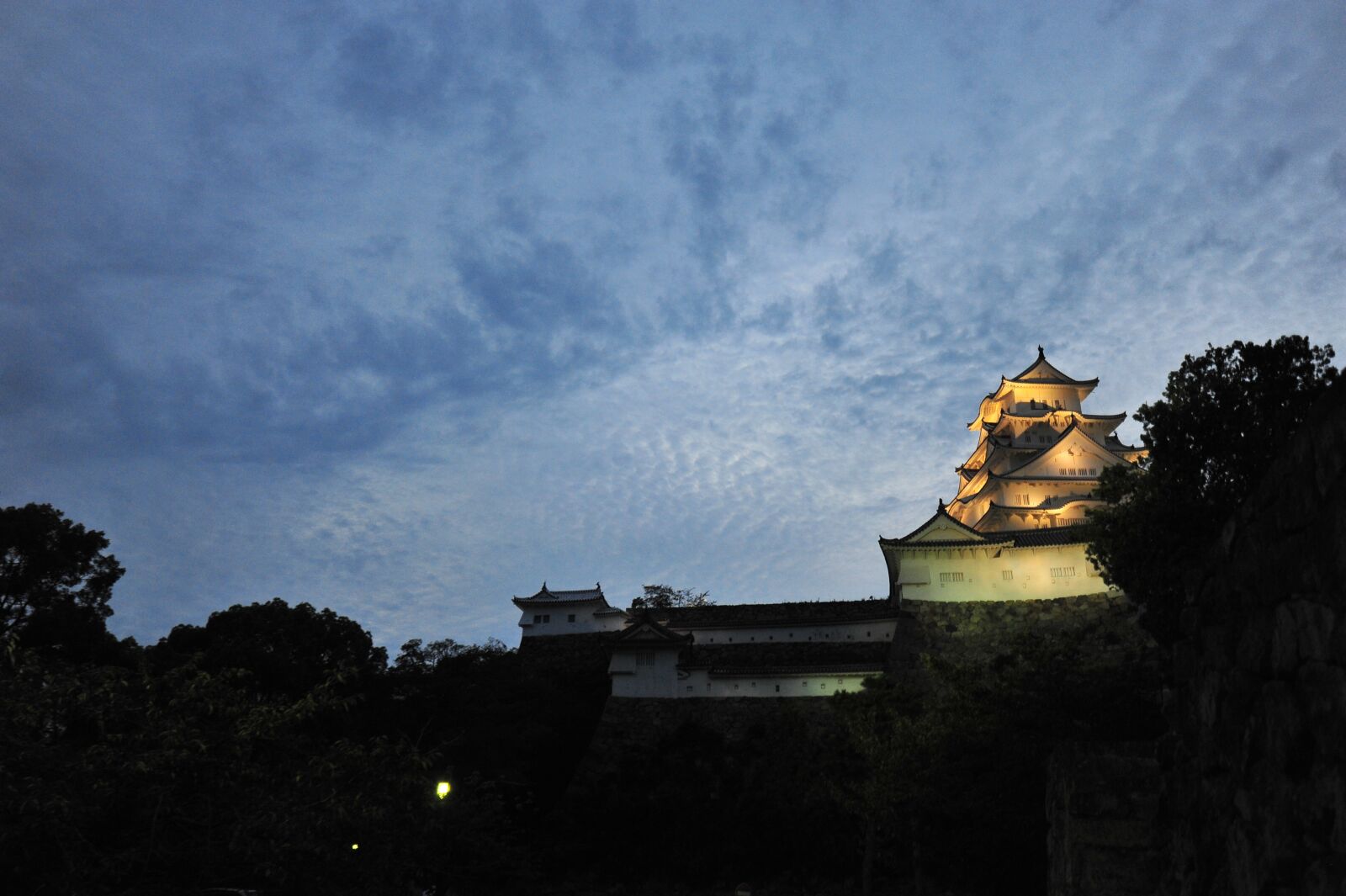 Nikon D700 sample photo. Himeji castle, evening, sky photography