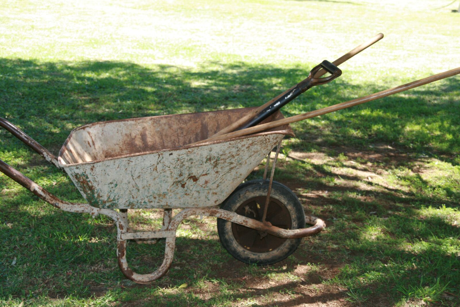 Canon EOS 400D (EOS Digital Rebel XTi / EOS Kiss Digital X) sample photo. Wheelbarrow, gardening, garden photography