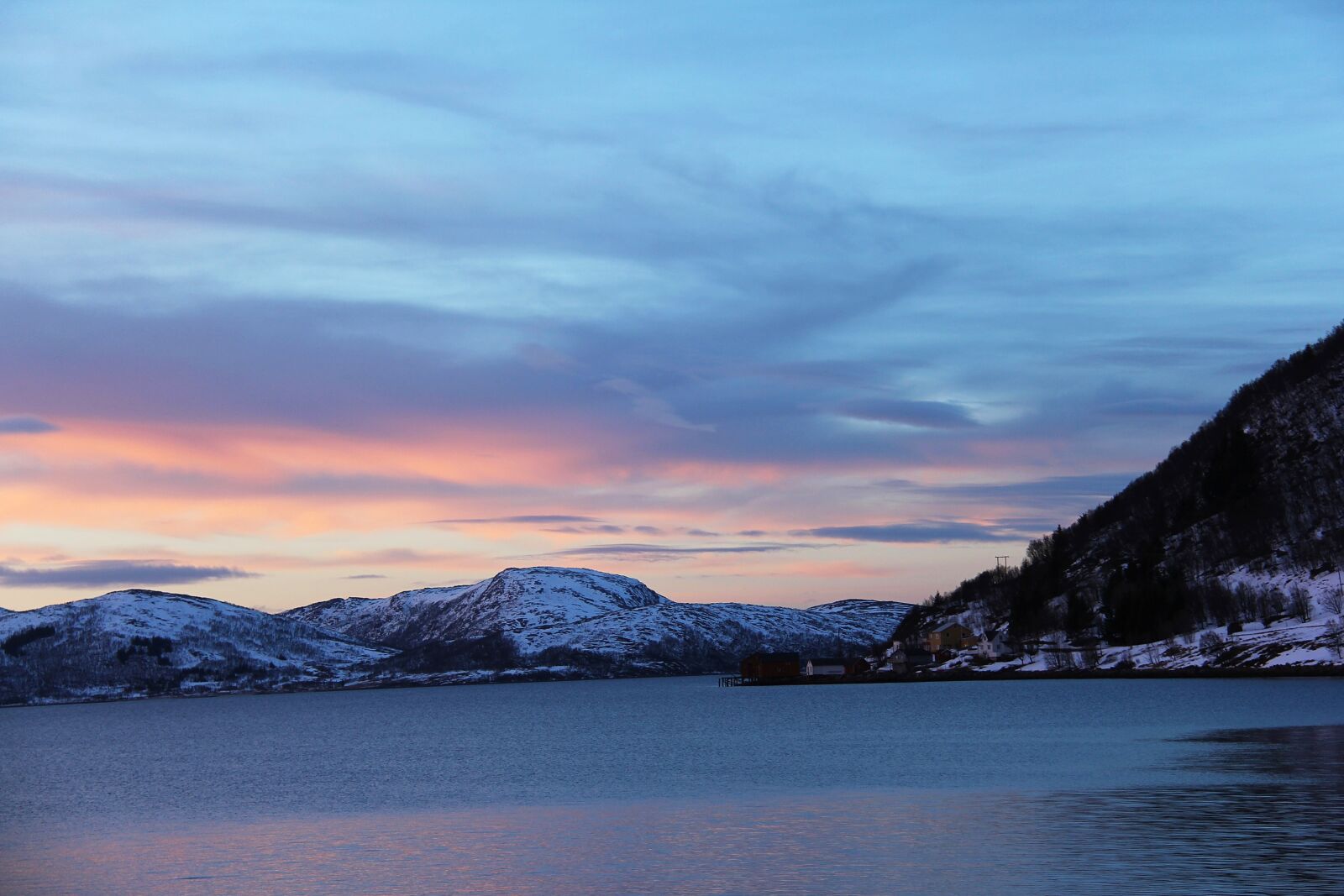 Canon EF-S 18-200mm F3.5-5.6 IS sample photo. Sunset, fjord, ocean photography