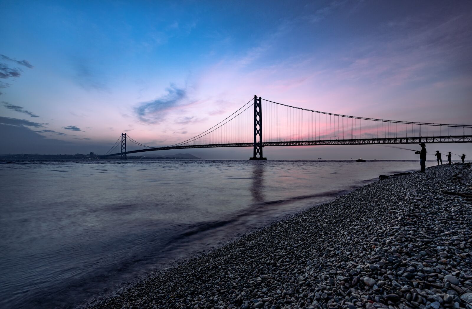 Sony a7R IV sample photo. The akashi-kaikyo bridge, sea photography