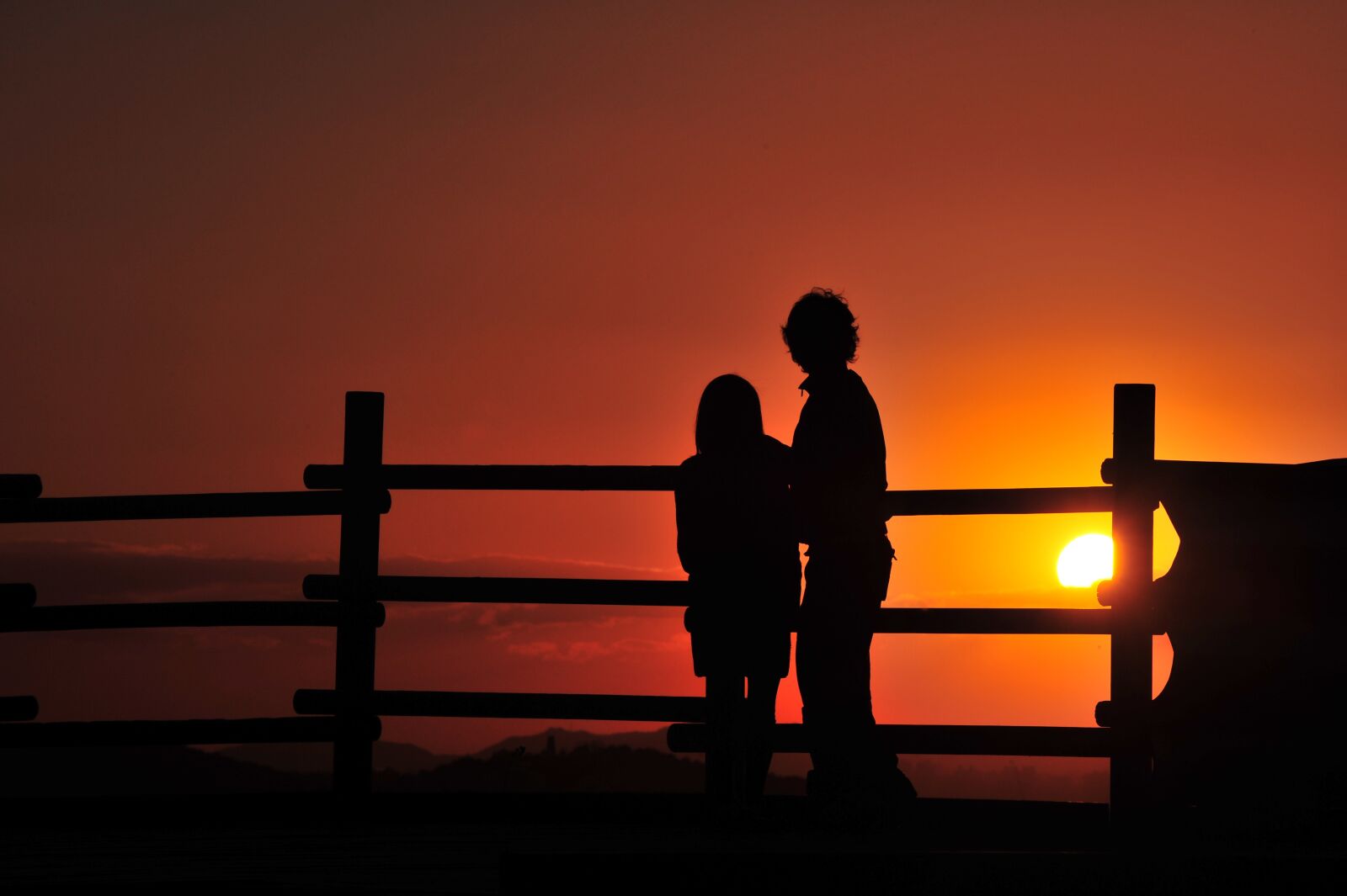 Nikon D3 sample photo. Sunset, couple, silhouette photography