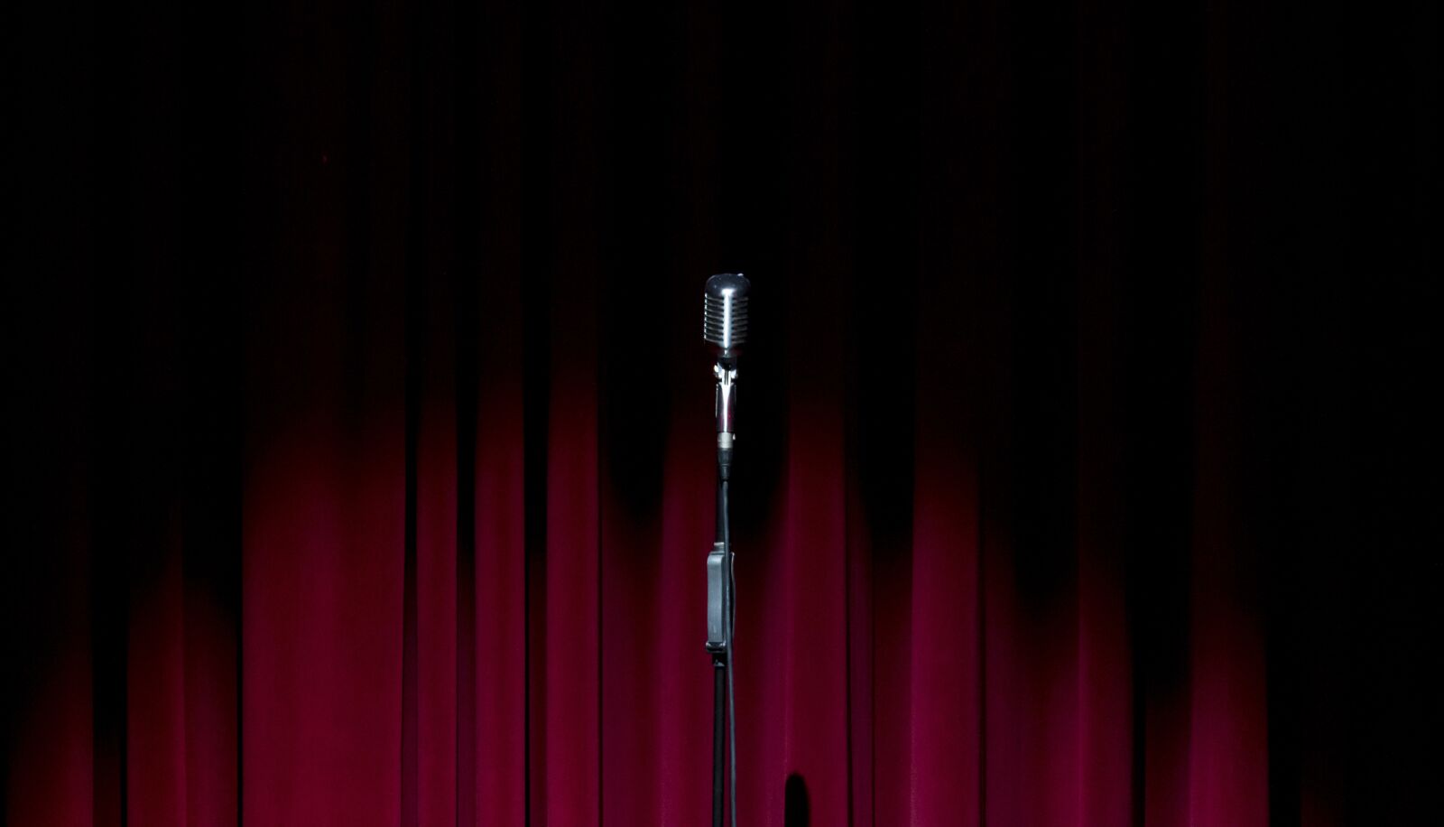 Canon EOS 7D + Canon EF 70-200mm F4L USM sample photo. Stage, curtain, microphone photography