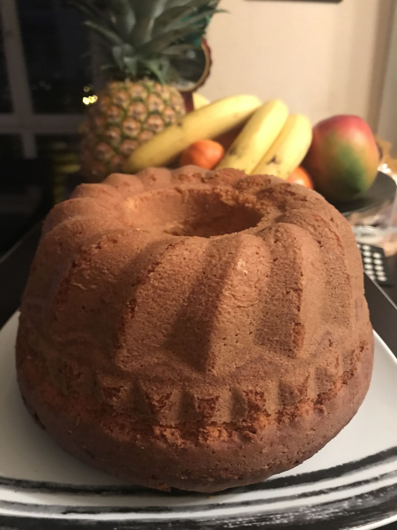 Apple iPhone 7 sample photo. Cake, banana, pineapple photography