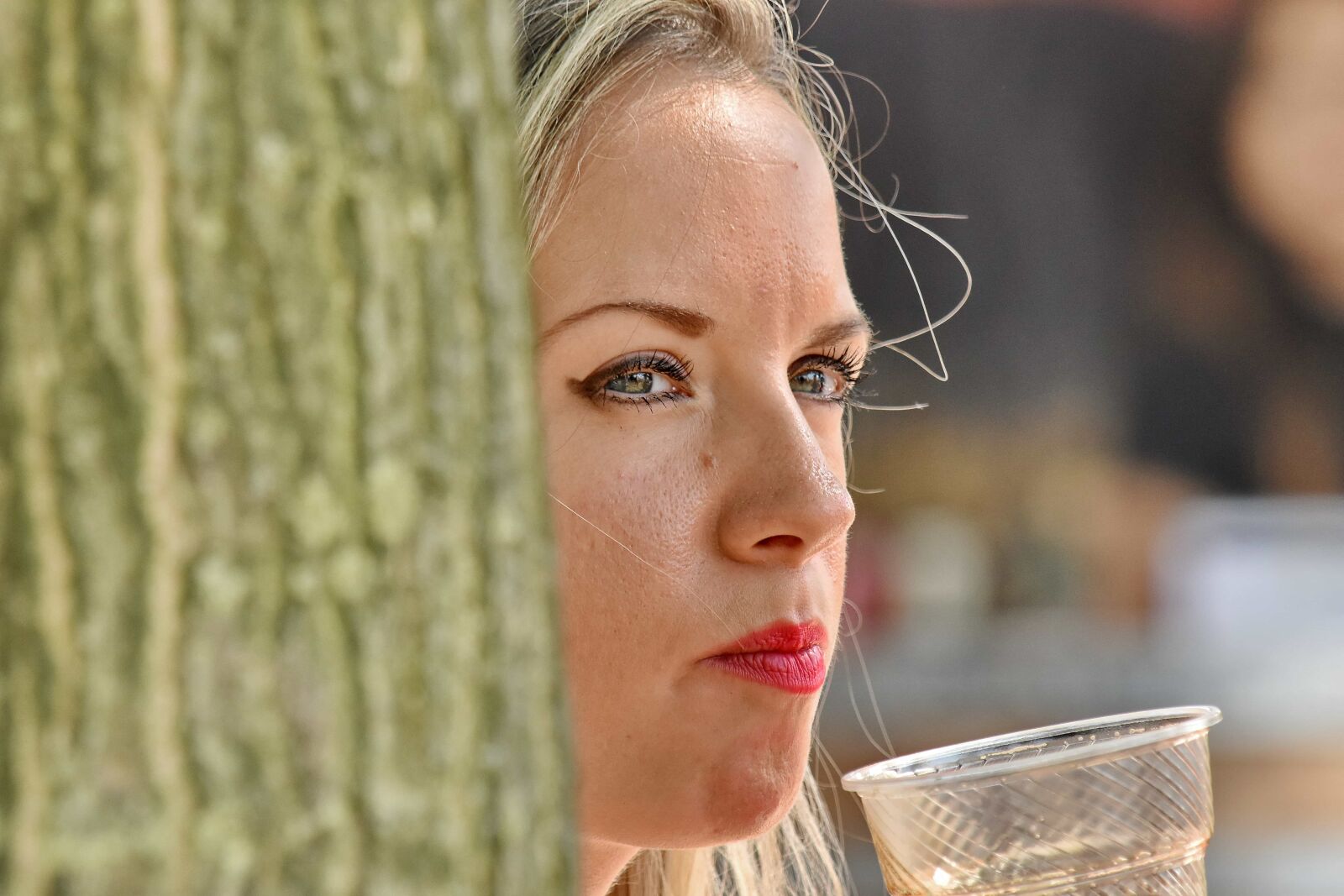 Nikon D5500 sample photo. Blonde hair, eyelashes, eyes photography