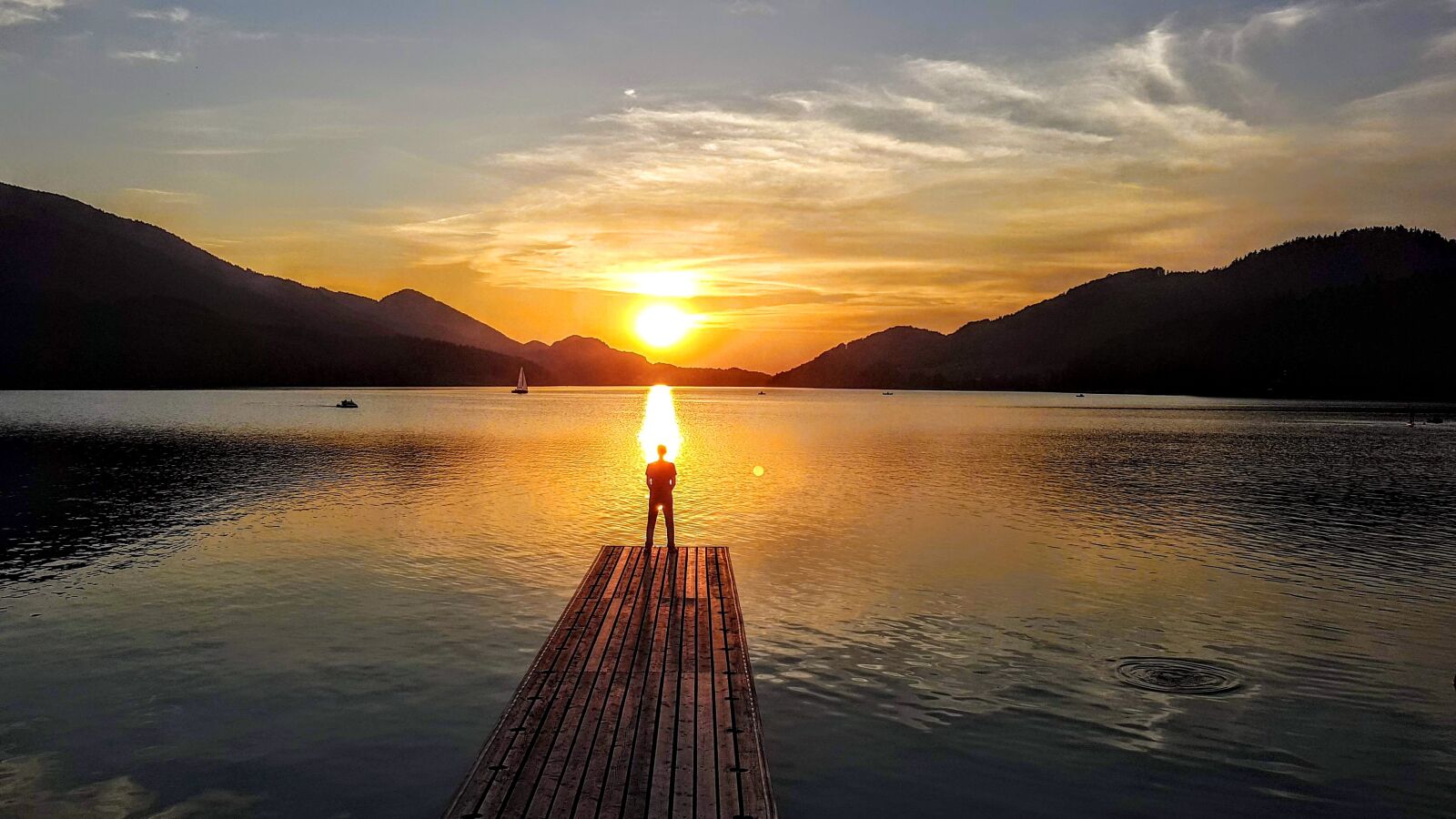 Samsung Galaxy S8+ sample photo. Sunset, lake, landscape photography