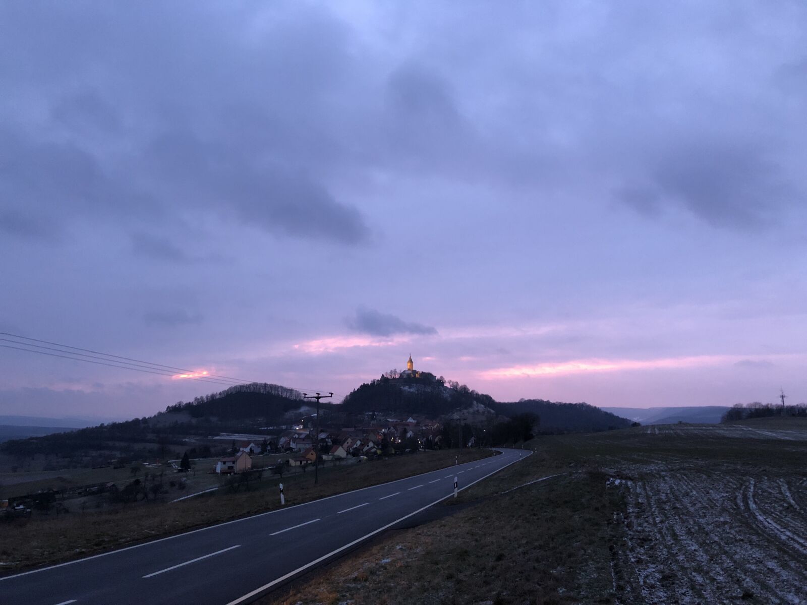iPhone X back dual camera 4mm f/1.8 sample photo. Castle, sunset, mountain photography