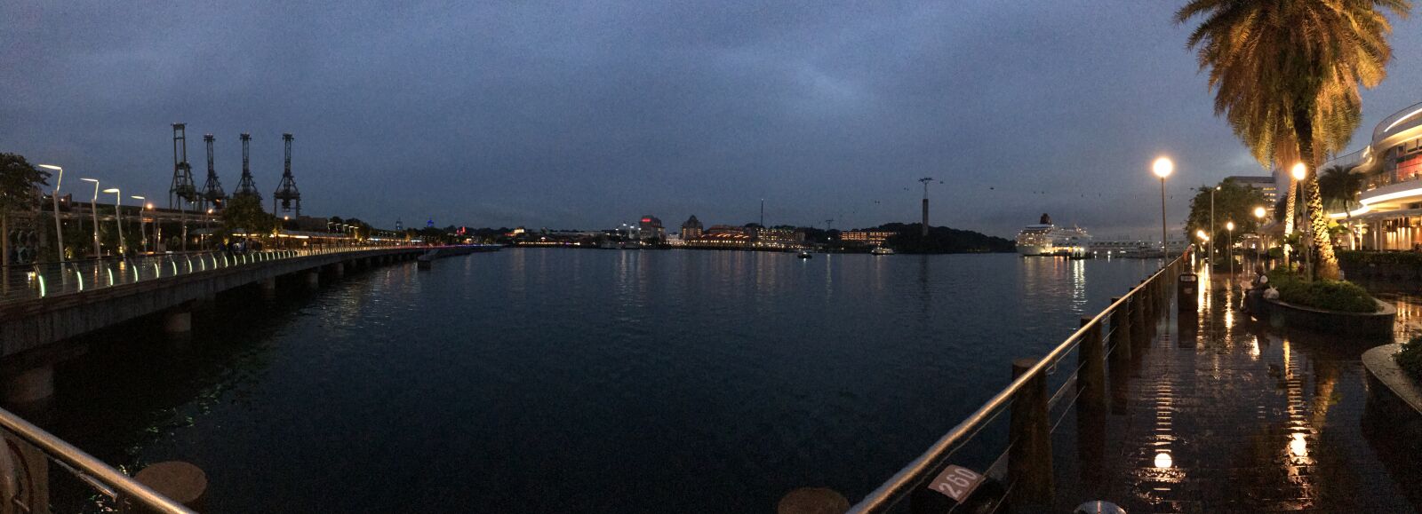 iPhone 7 back camera 3.99mm f/1.8 sample photo. Harbour, night, panorama, promenade photography
