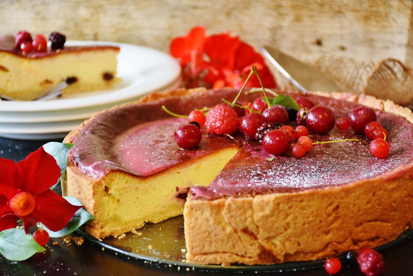 Nikon D7200 sample photo. Cake, cheesecake, berries photography
