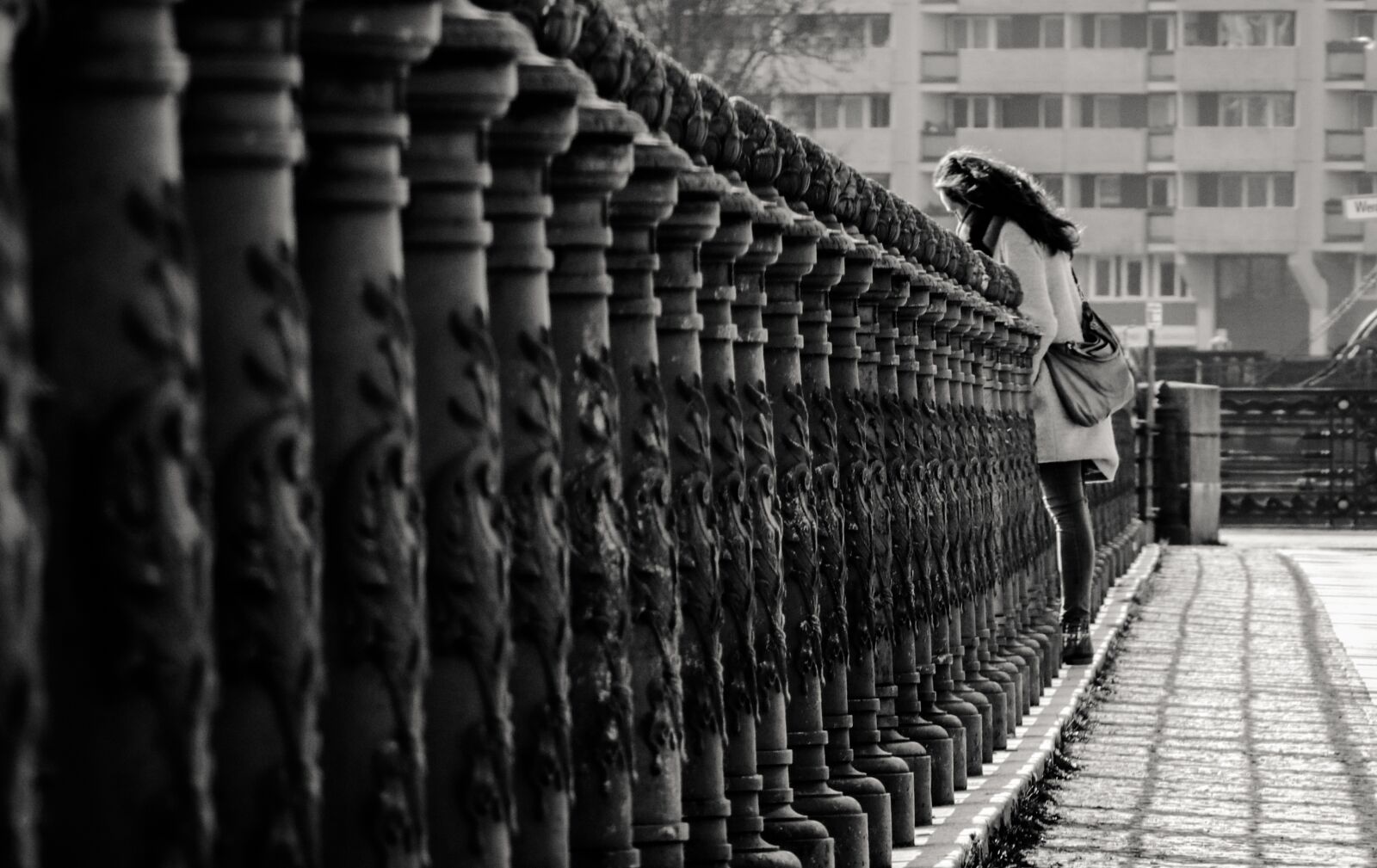 Canon EOS 77D (EOS 9000D / EOS 770D) sample photo. Railing, woman, walk photography