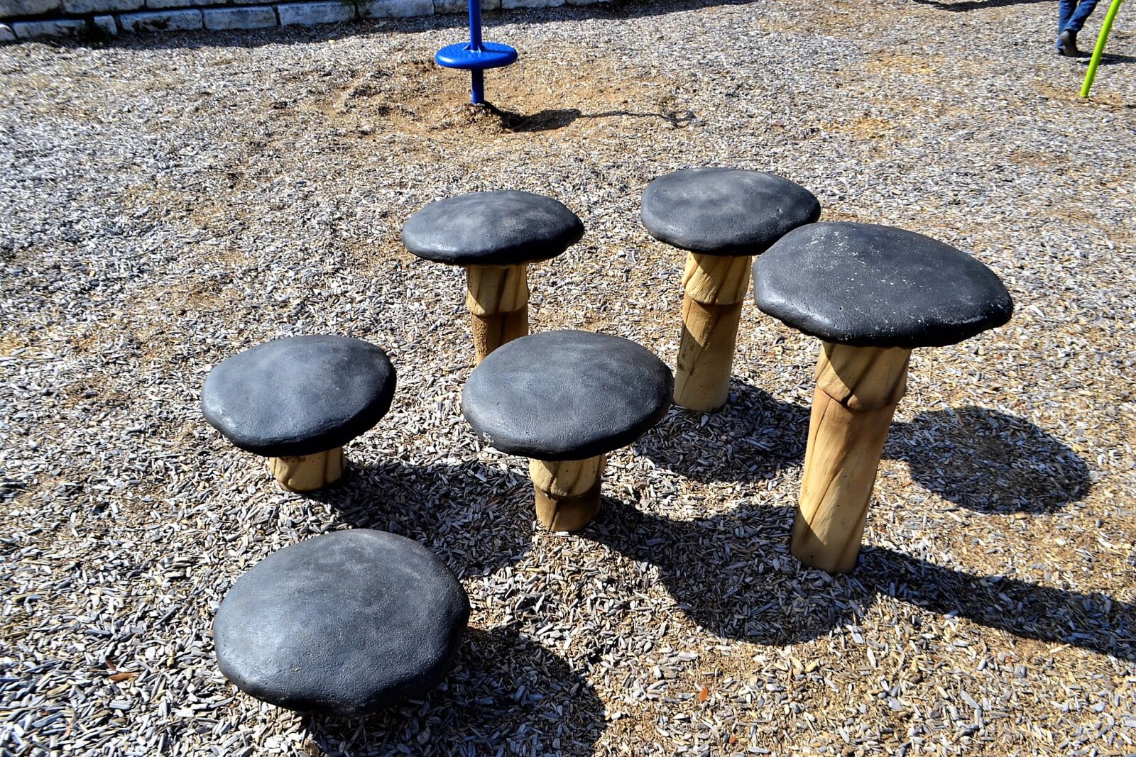Nikon D3100 sample photo. Mushroom seats, mushrooms, park photography