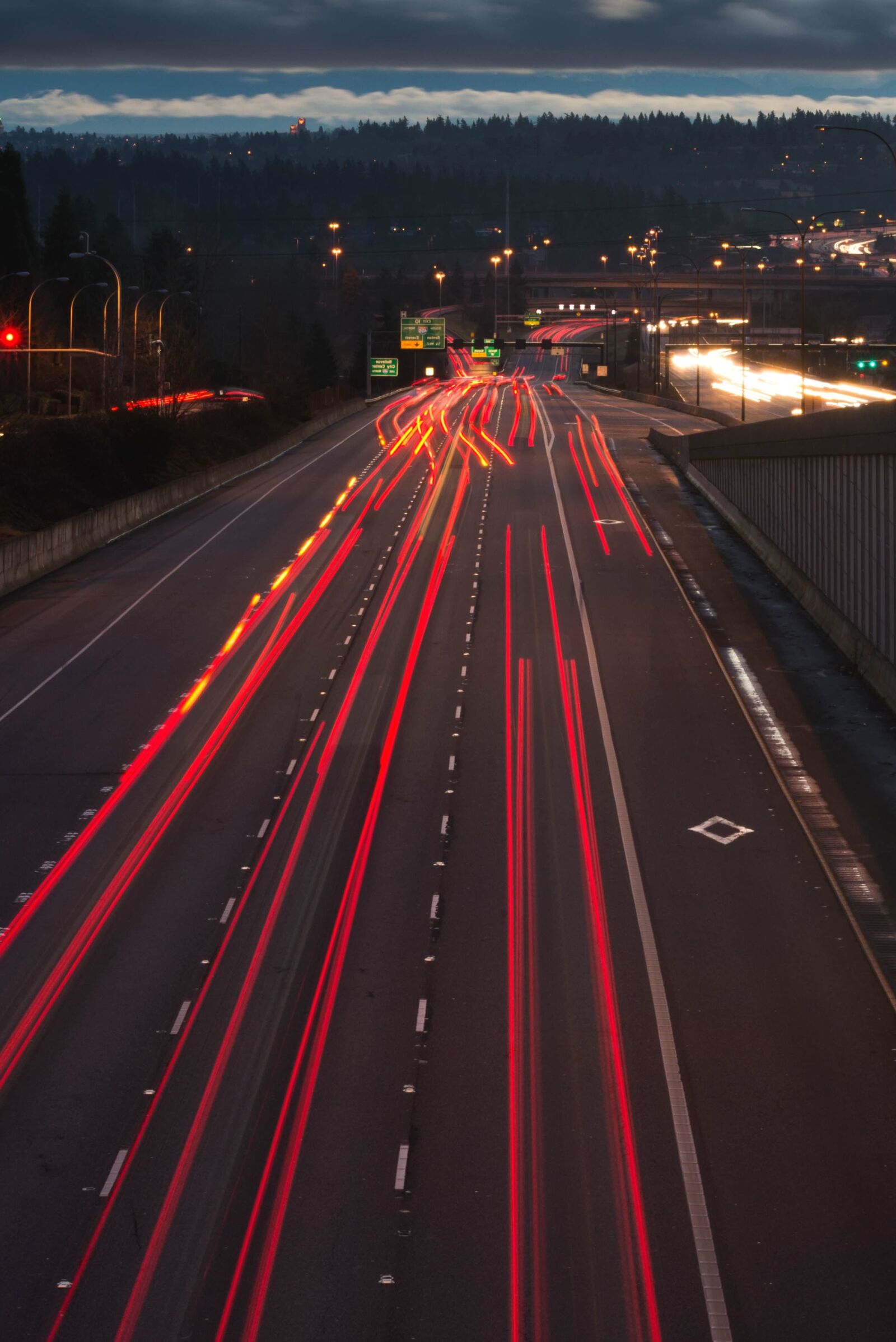 Nikon D610 sample photo. Highway, cars, dark, travel photography