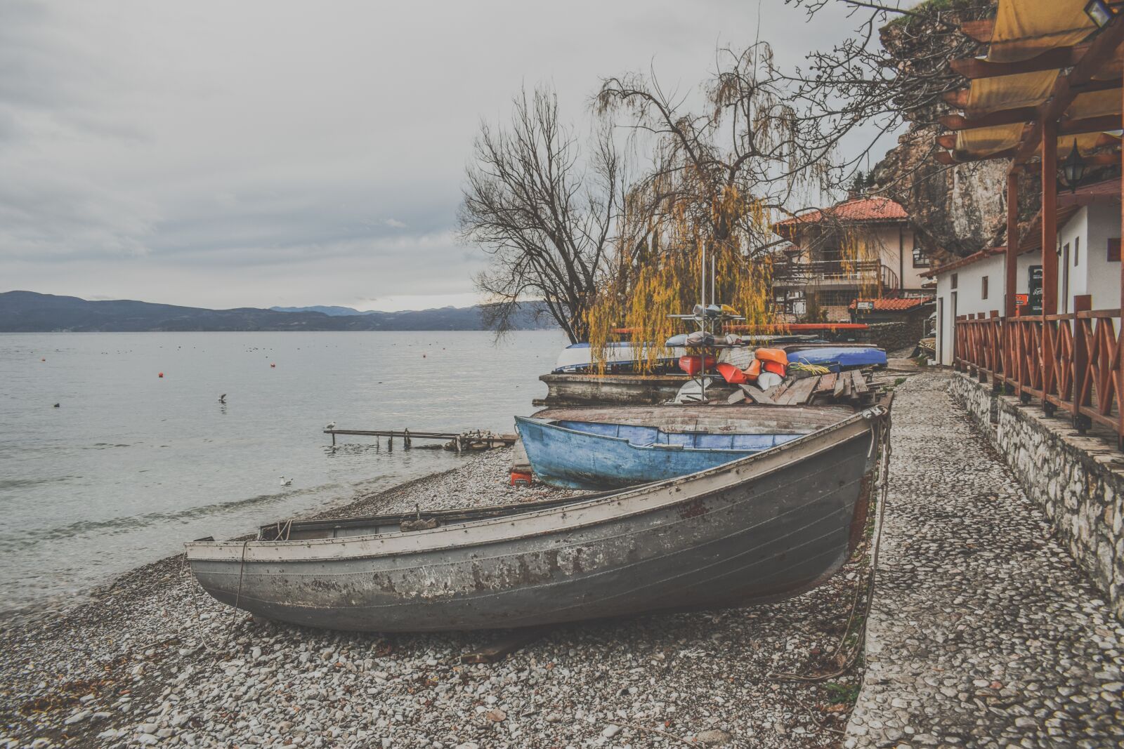 Nikon D3300 sample photo. Boats, lake ohrid, beach photography
