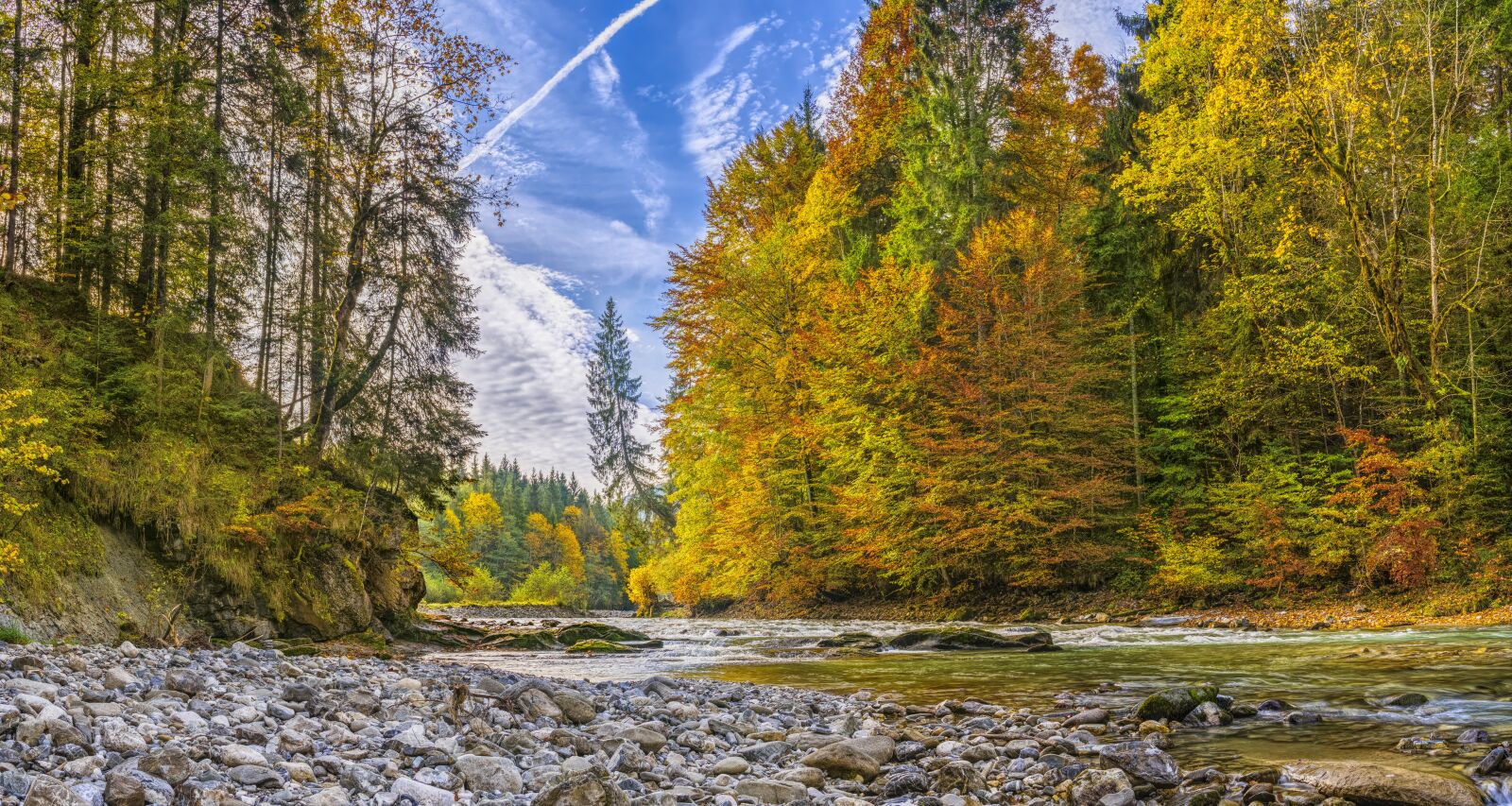 Sony a6300 + Sigma 30mm F2.8 EX DN sample photo. Ammer, autumn, river photography
