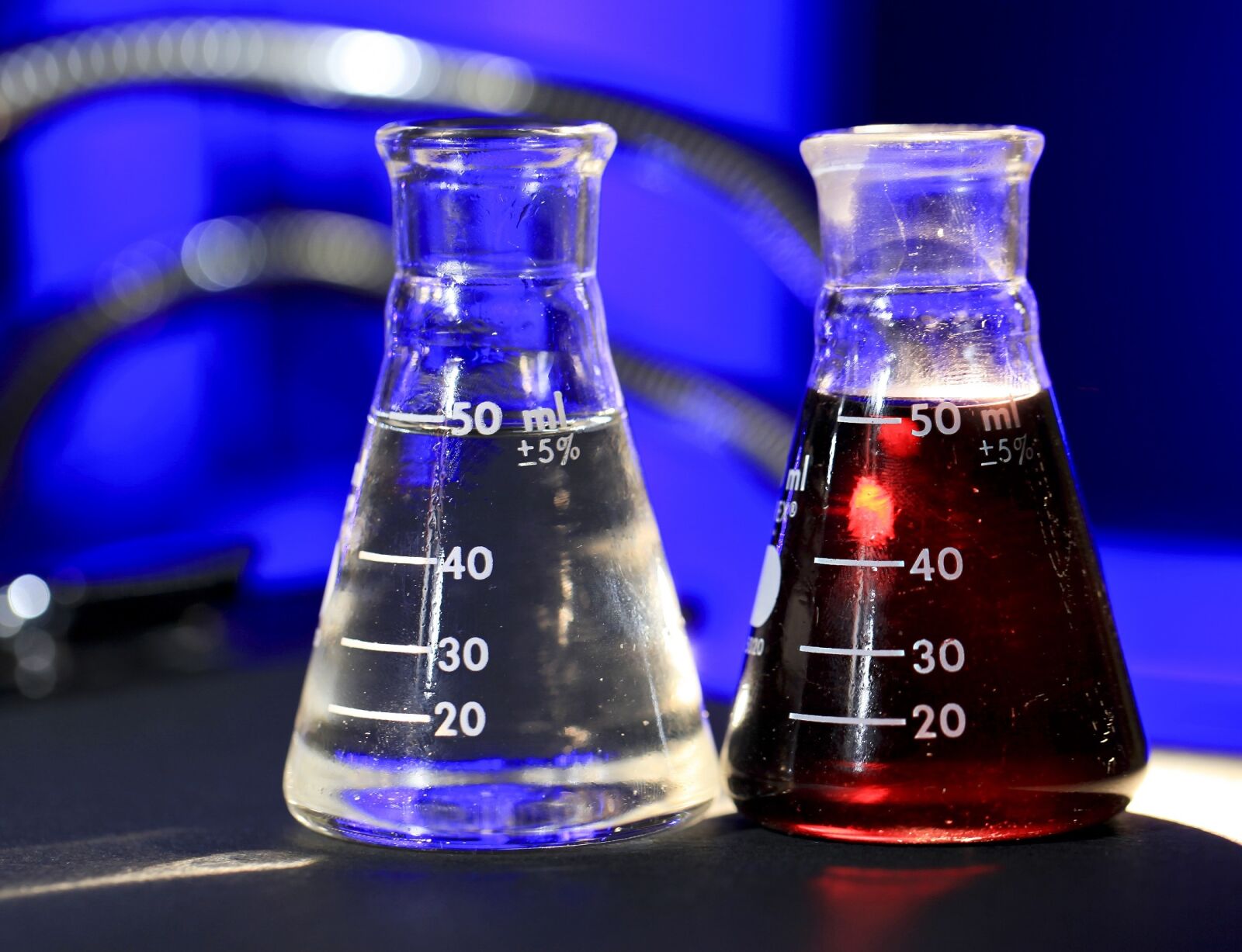 Canon EOS 5D Mark II sample photo. Vials, science, liquids photography