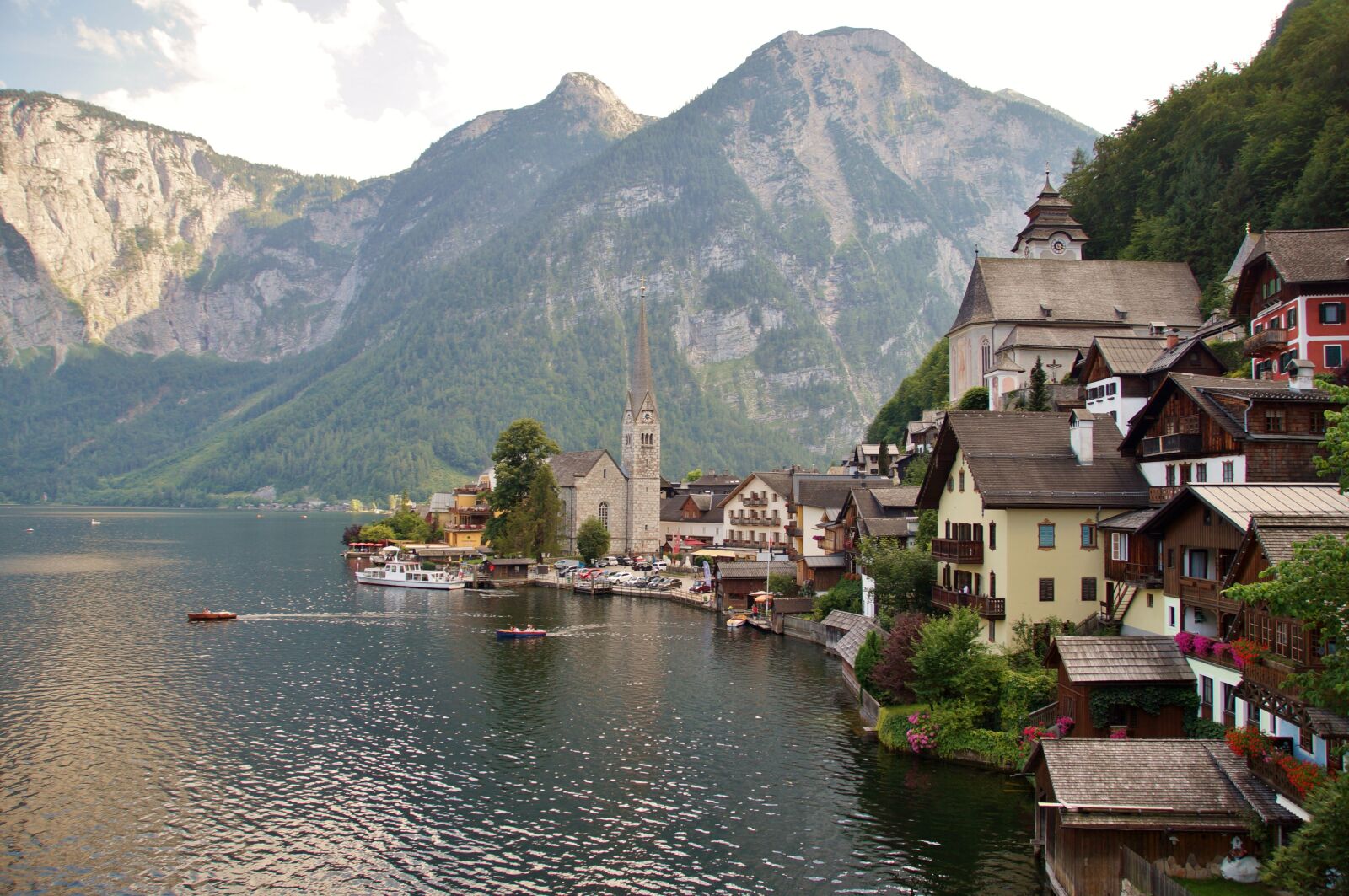 Sony SLT-A58 sample photo. Hallstatt, city, lake photography