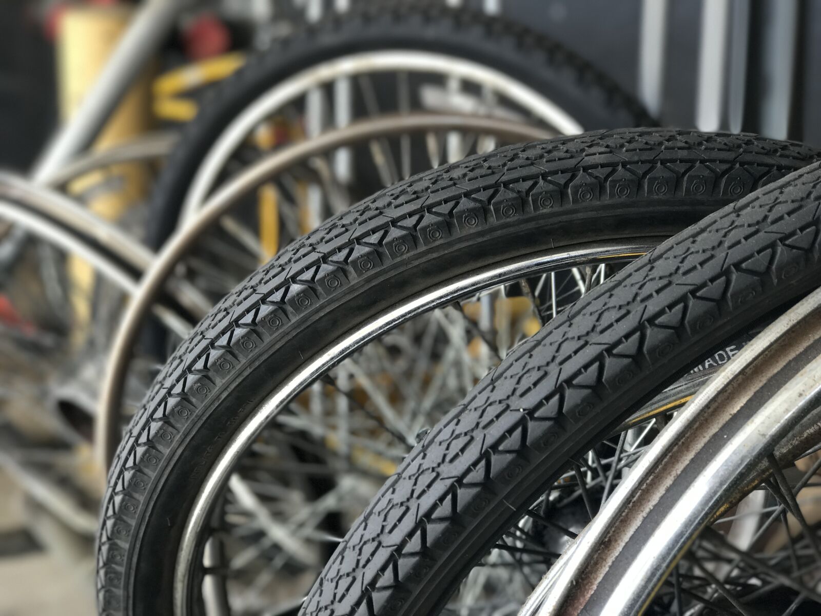 iPhone 7 Plus back dual camera 6.6mm f/2.8 sample photo. Bicycle, tires, wheel photography