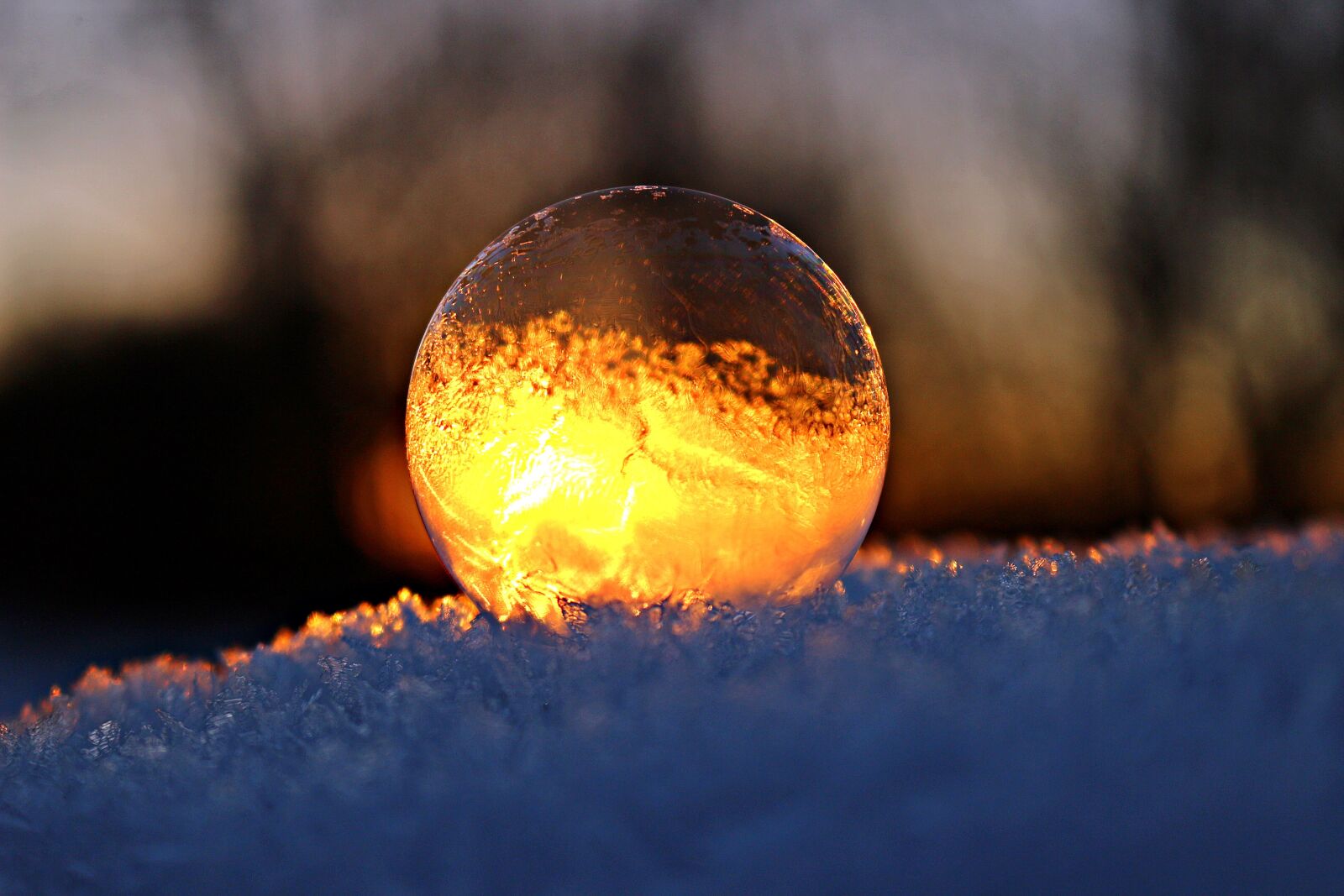 Canon EOS 100D (EOS Rebel SL1 / EOS Kiss X7) sample photo. Eiskristalle, soap bubble, afterglow photography