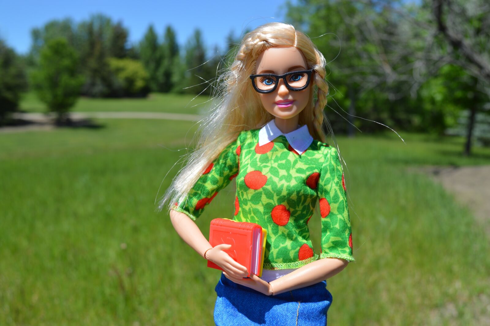 Nikon D3200 sample photo. Barbie, doll, books photography