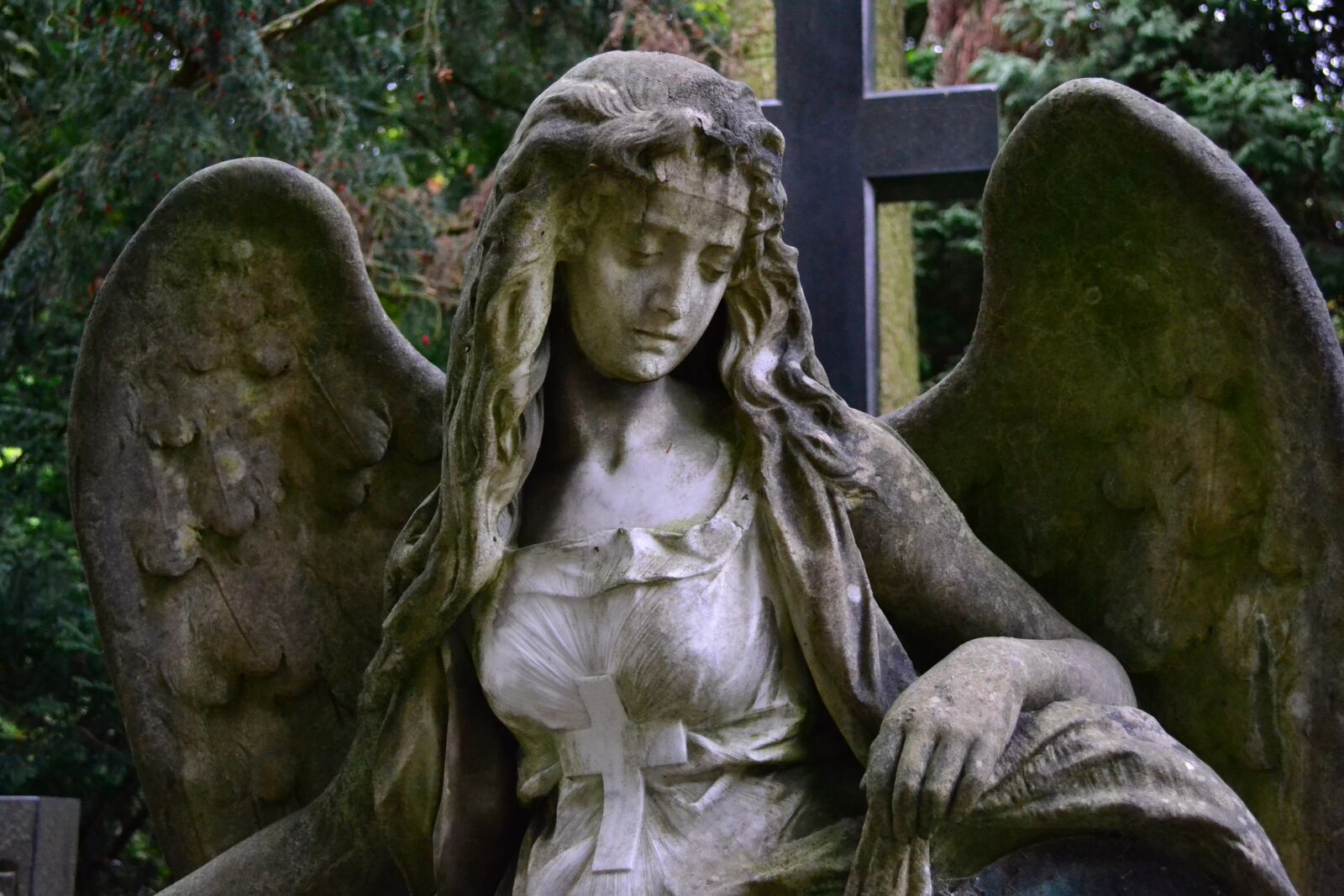 Nikon D3100 sample photo. Cemetery, angel, statue photography