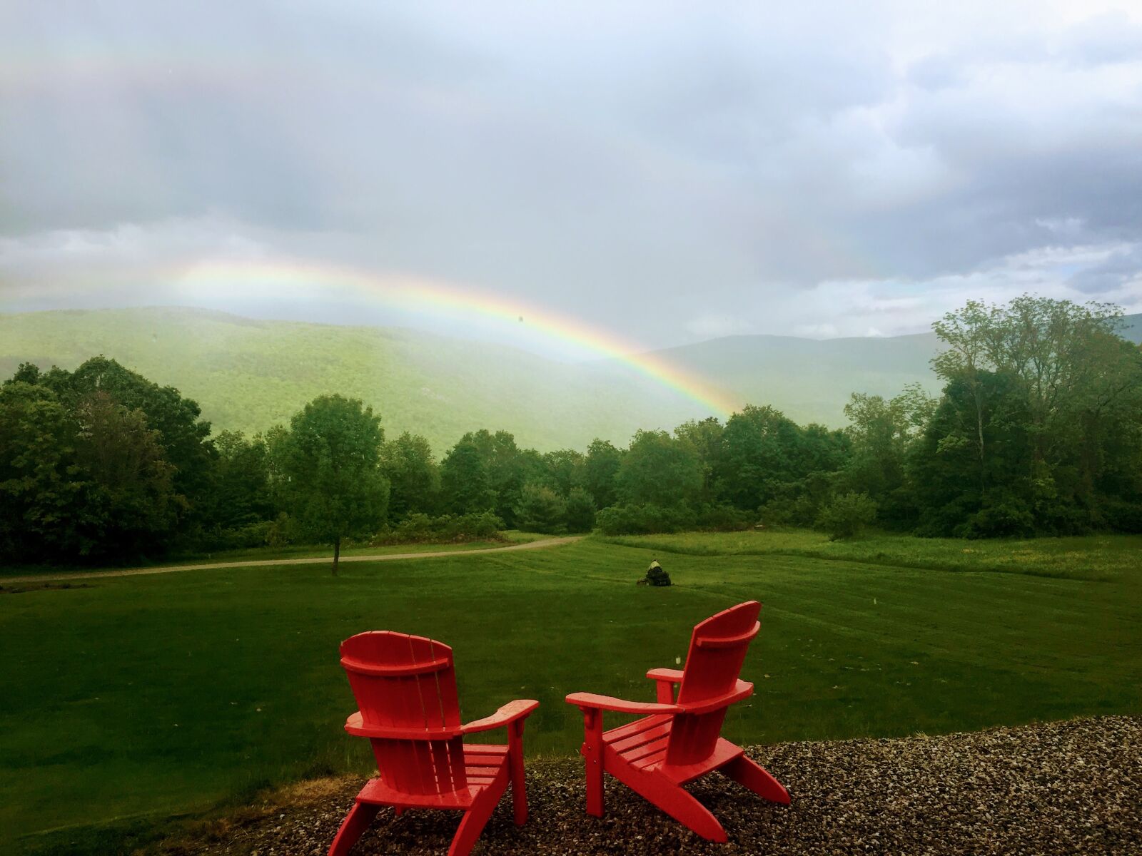 iPhone 6 back camera 4.15mm f/2.2 sample photo. Rainbow, mountains, sky photography