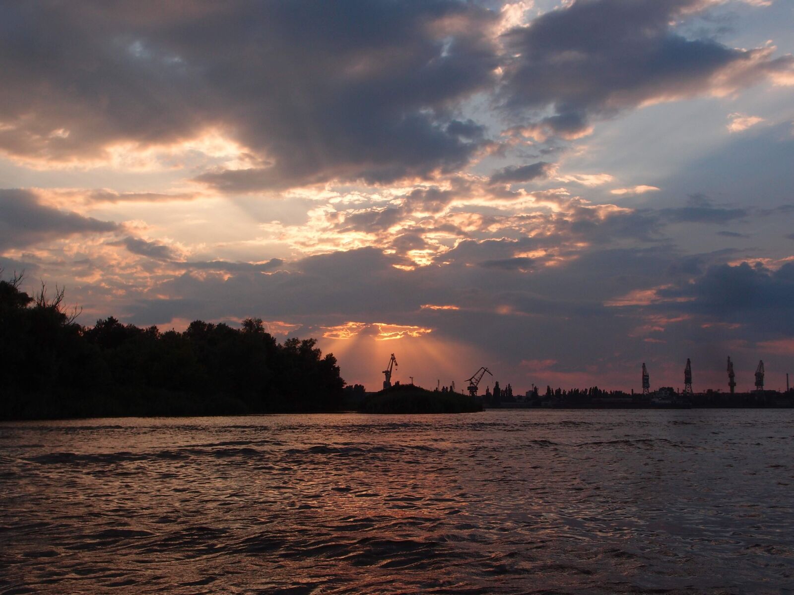 Olympus XZ-1 sample photo. Sunset, kherson, dnieper photography