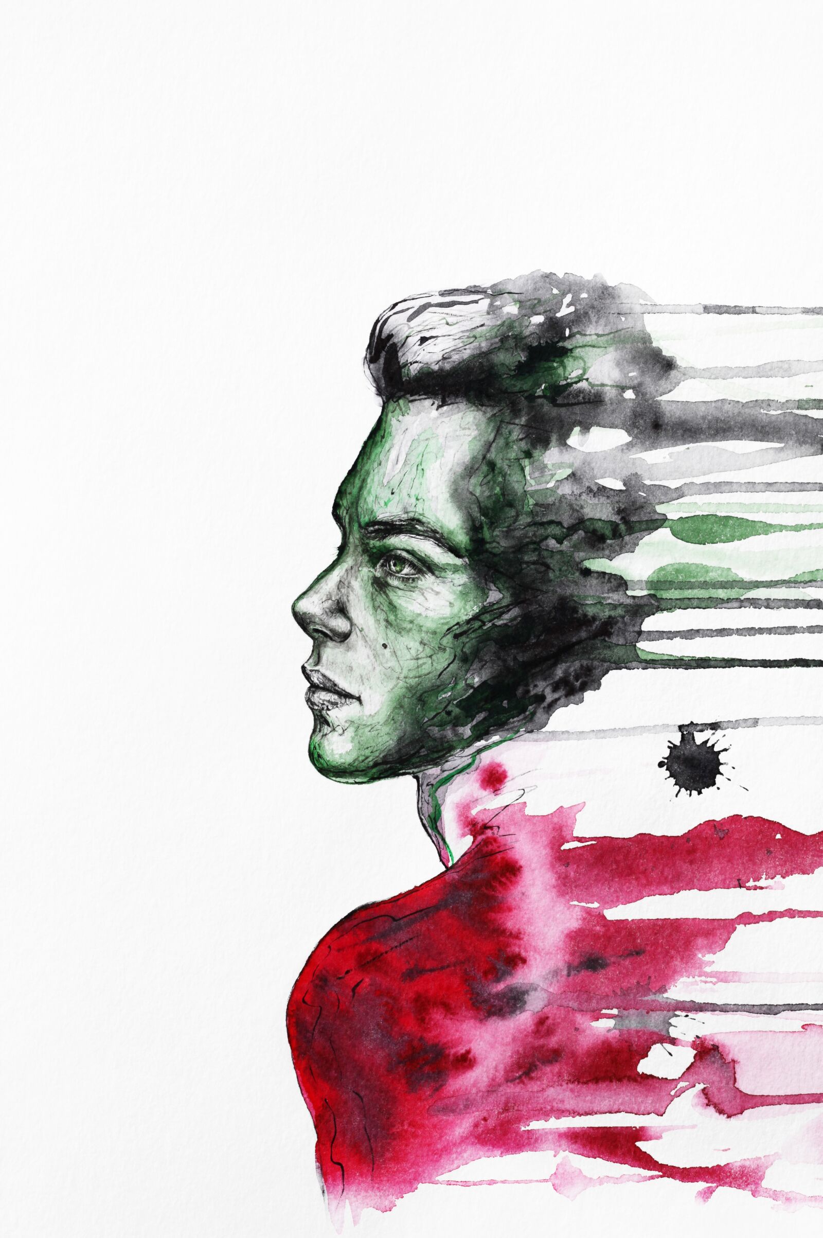 Canon EOS 5D Mark II sample photo. Watercolor art, painting, man photography