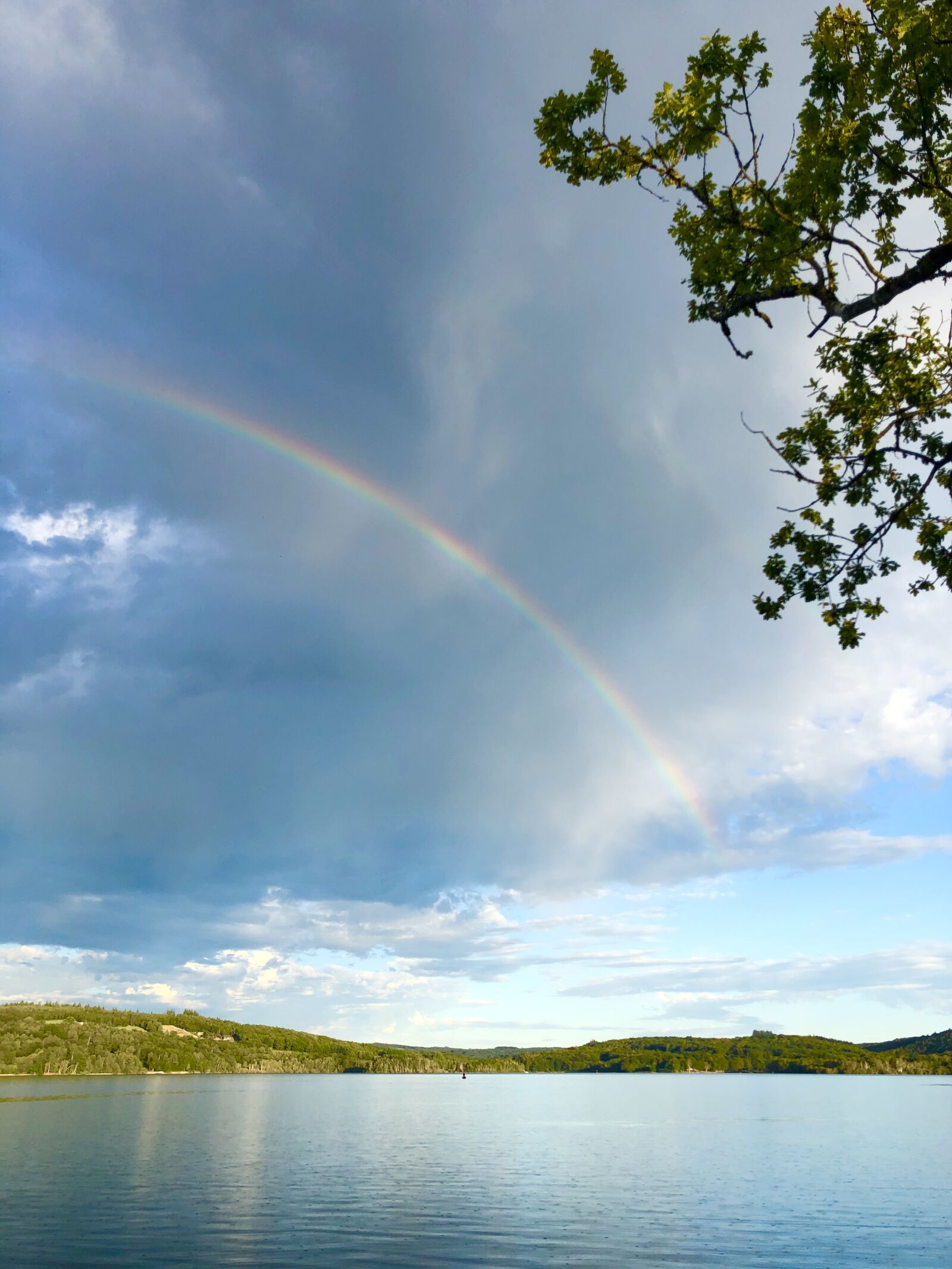 Apple iPhone 8 sample photo. Rainbow, lake, rest photography