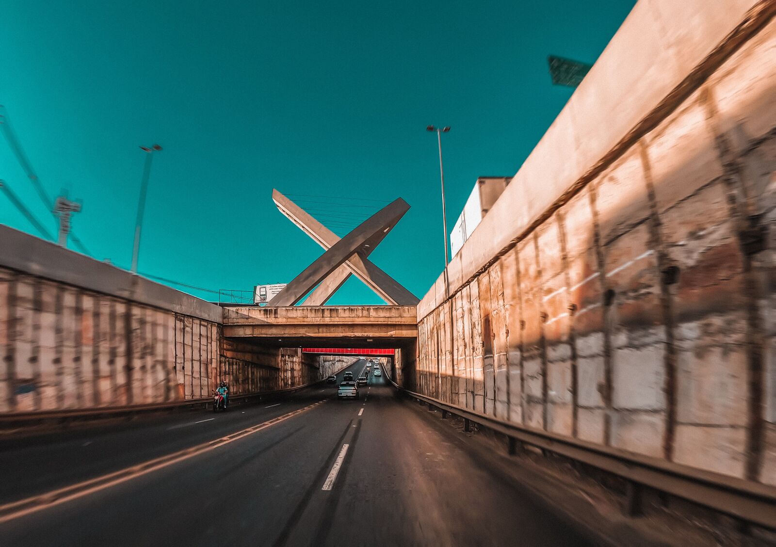 GoPro Hero7 Black sample photo. City, car, viaduct photography