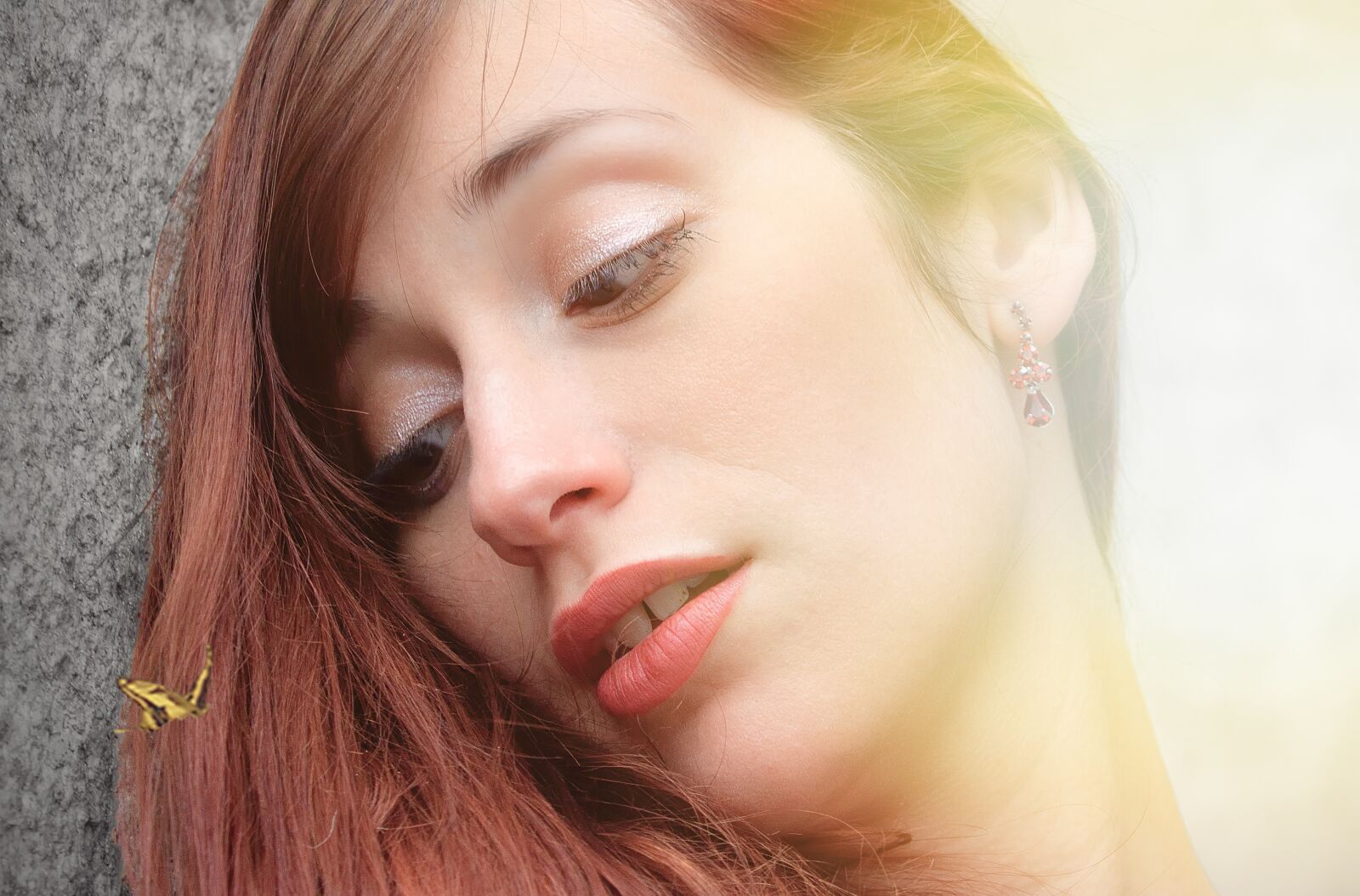 Canon EF 70-200mm F2.8L USM sample photo. Woman, butterfly, portrait photography