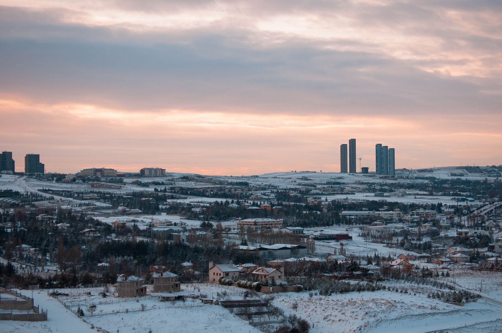 Nikon D40 sample photo. Snow, sunset, rural photography